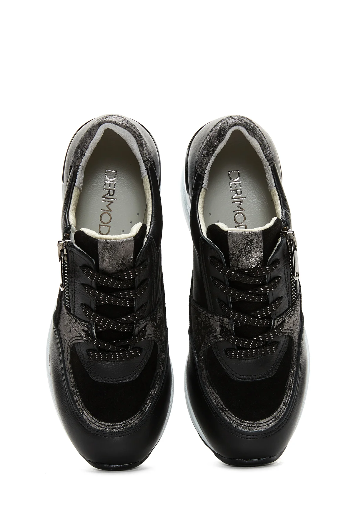 Kadın Deri Yüksek Taban Sneaker - Image 6