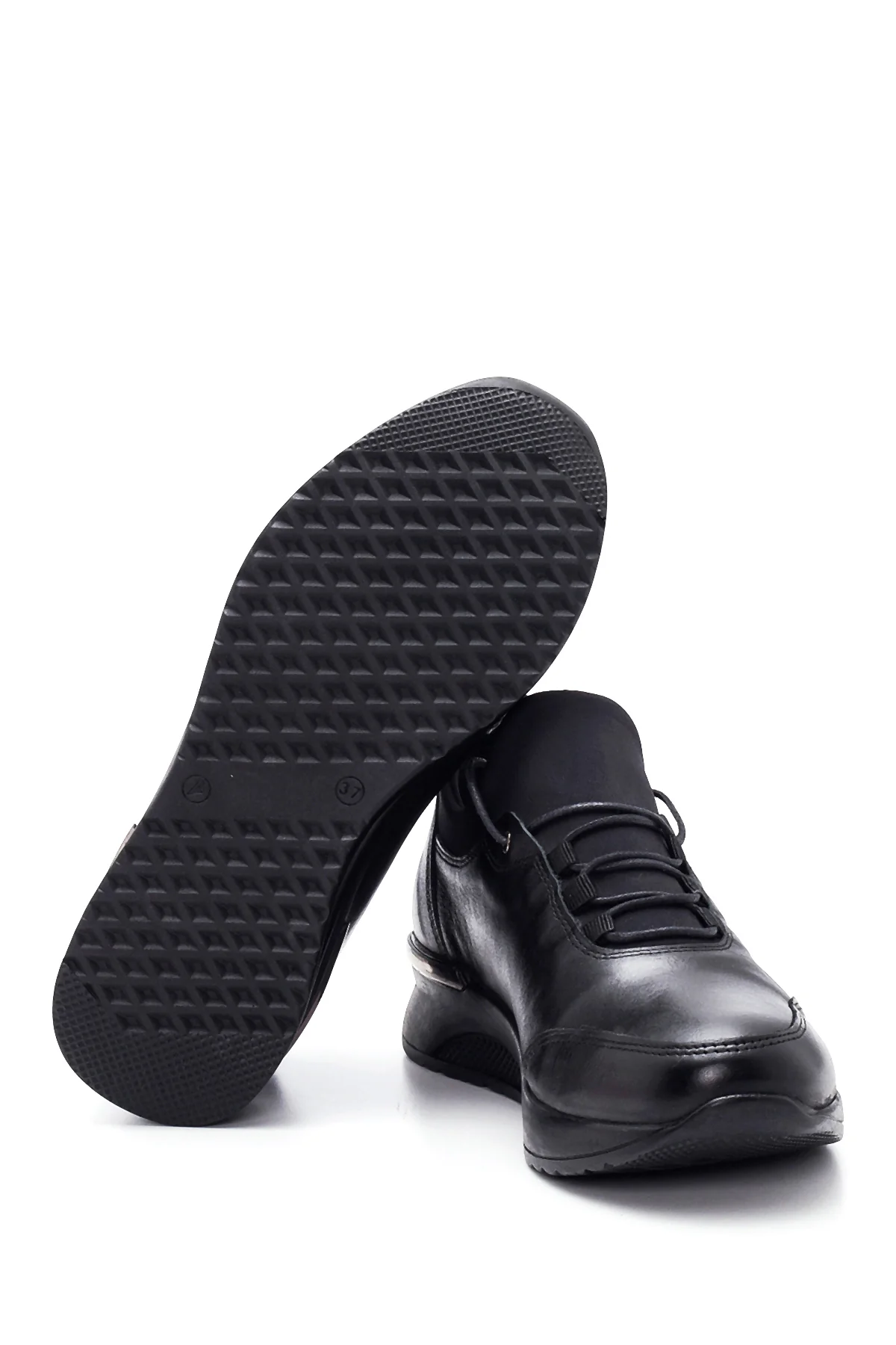 Kadın Deri Yüksek Taban Sneaker - Image 4
