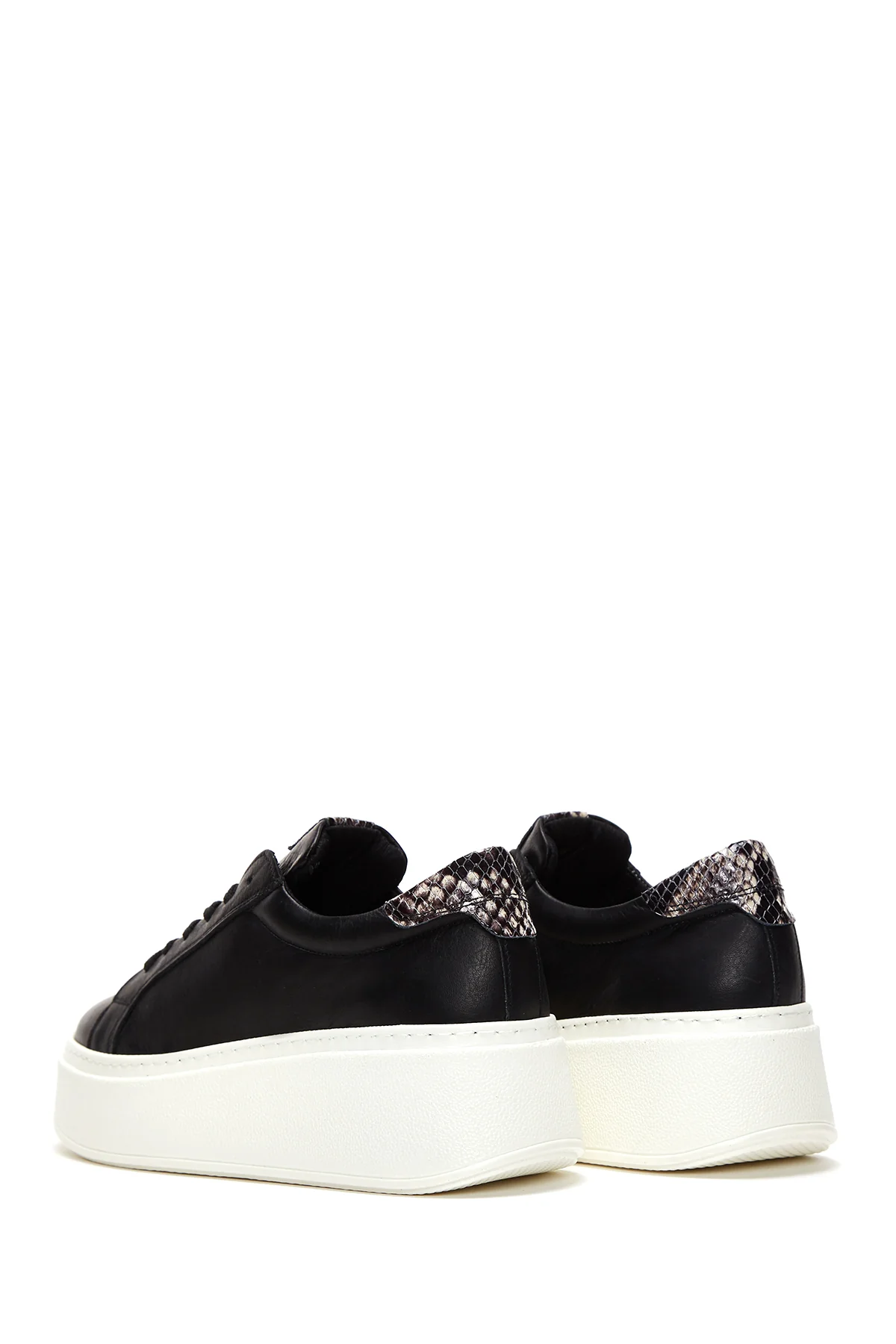 Kadın Deri Yüksek Taban Sneaker - Image 4
