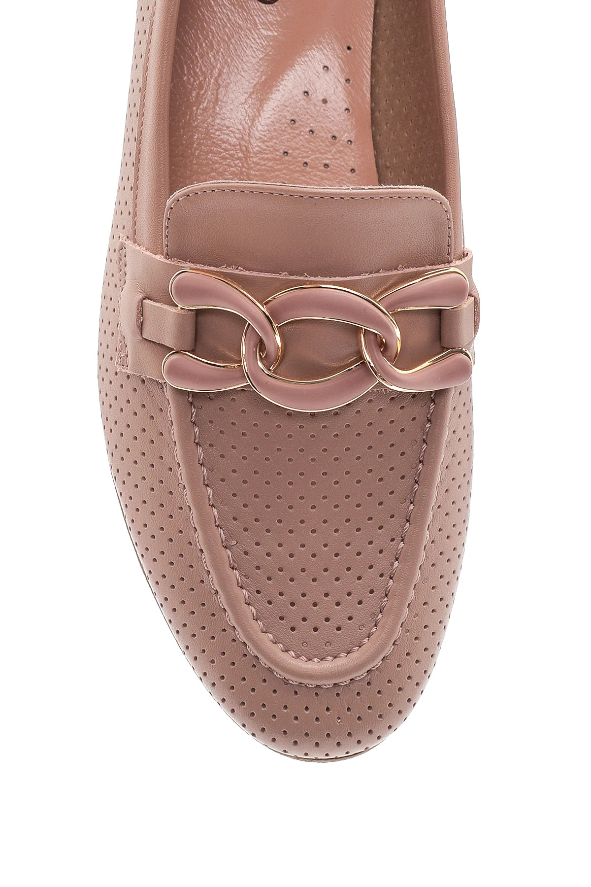 Kadın Deri Zincirli Loafer - Image 4