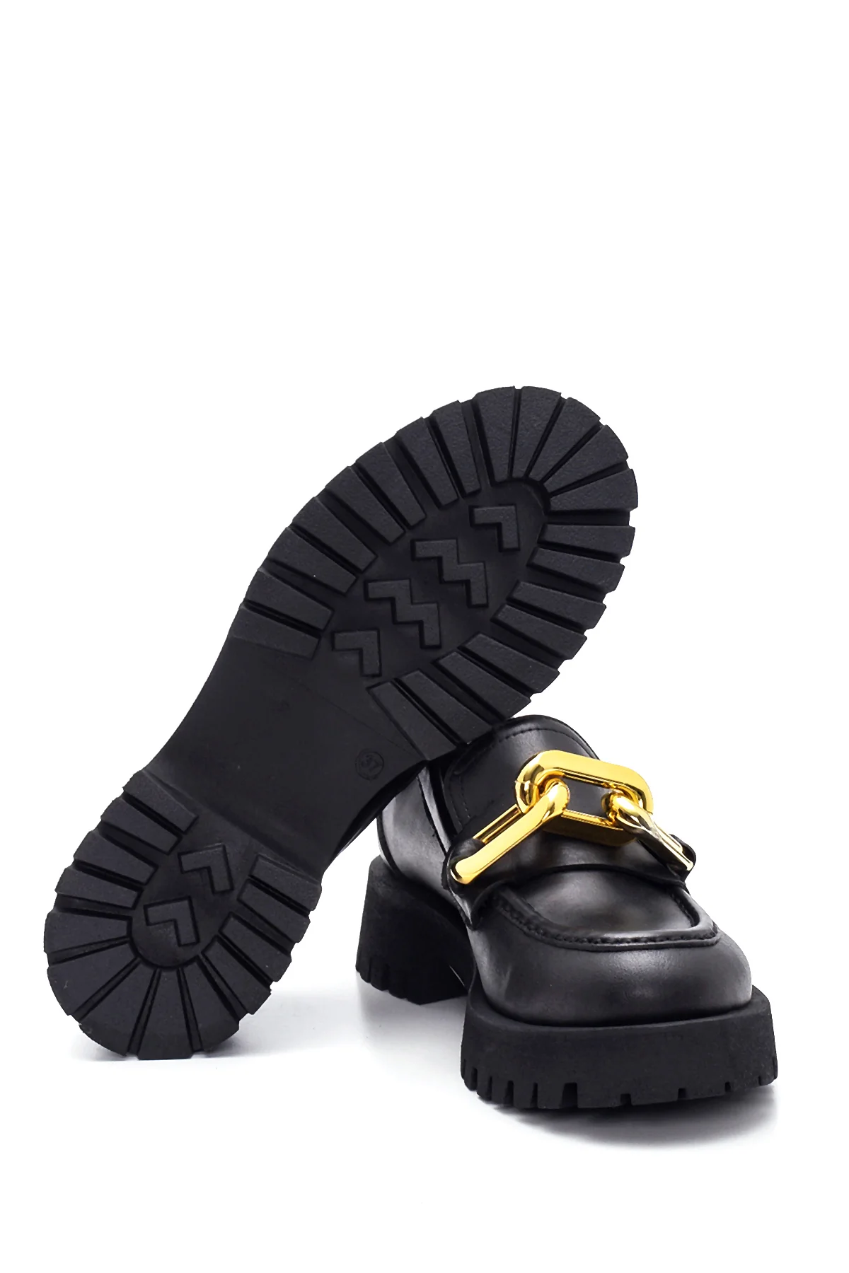 Kadın Deri Zincirli Loafer - Image 4