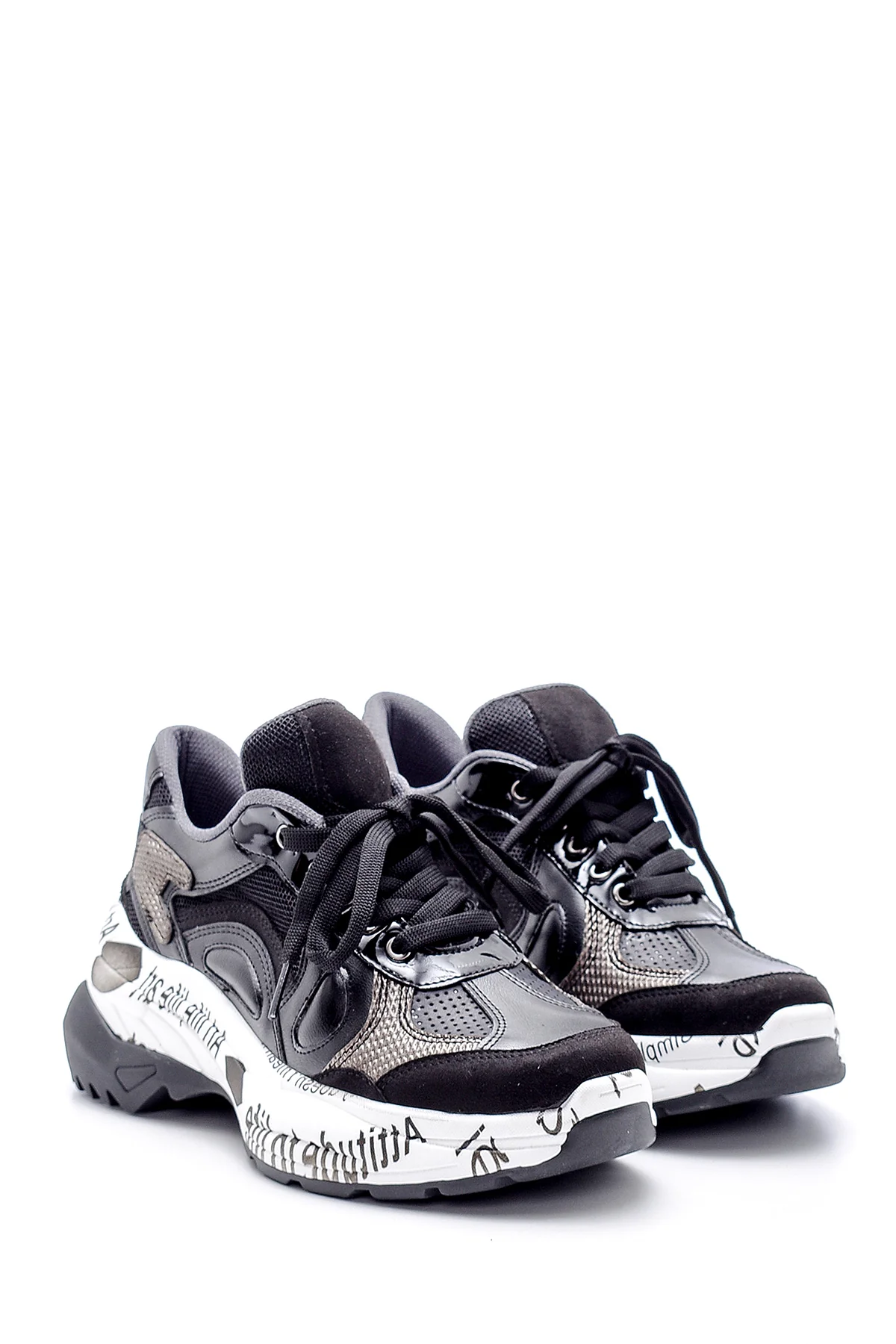 Kadın Desenli Deri Sneaker - Image 3
