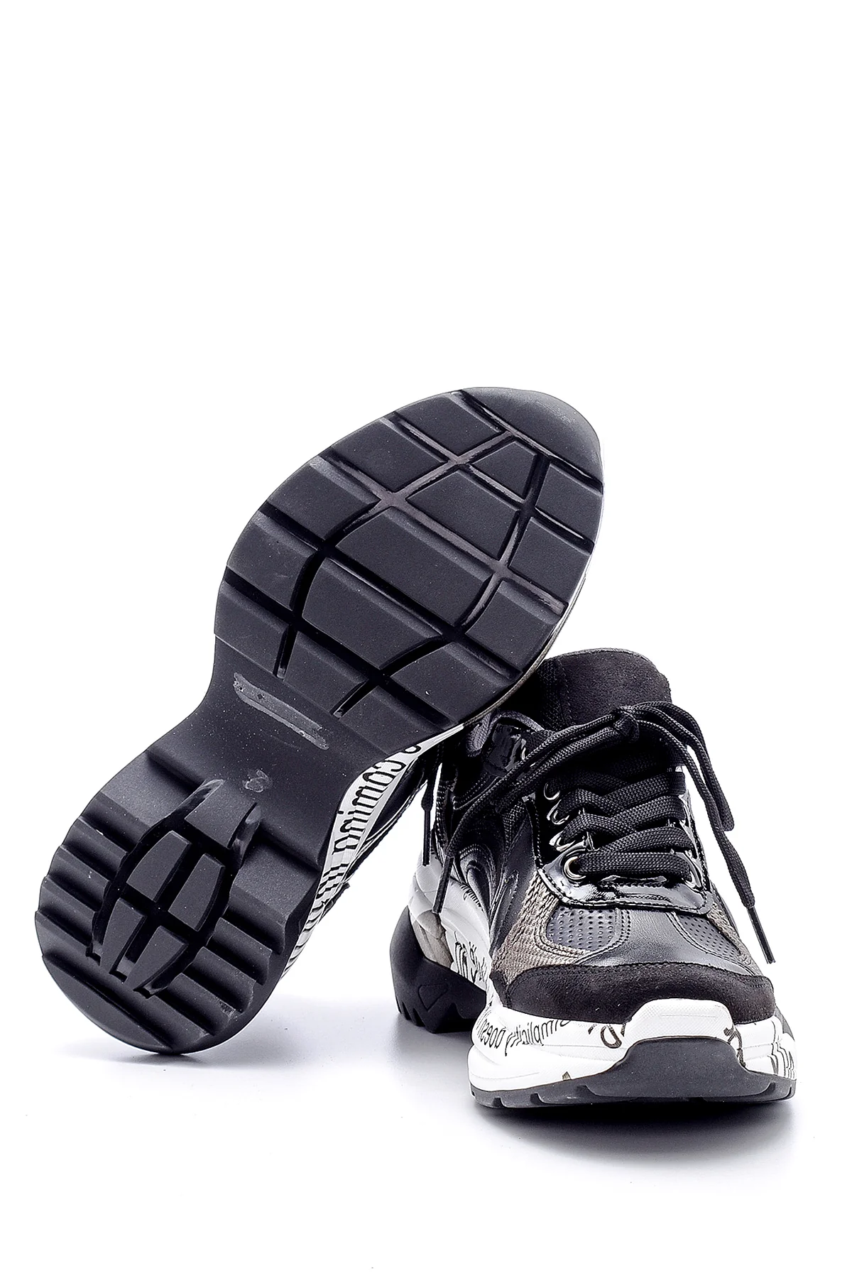 Kadın Desenli Deri Sneaker - Image 4