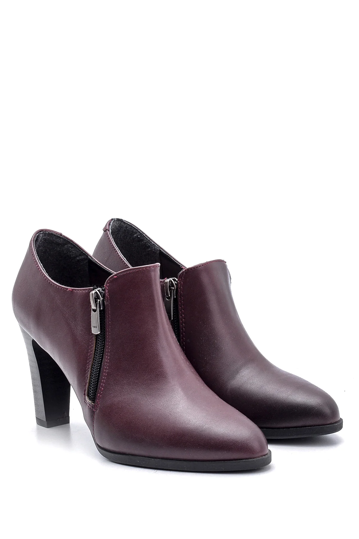 Kadın Fermuarlı Topuklu Bootie - Image 3