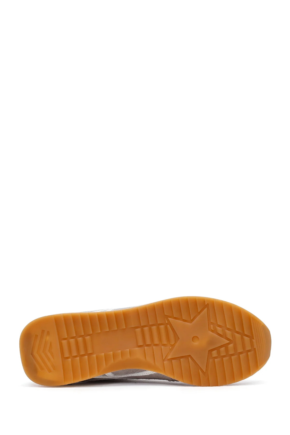 Kadın Gri Bağcıklı Deri Sneaker - Image 5