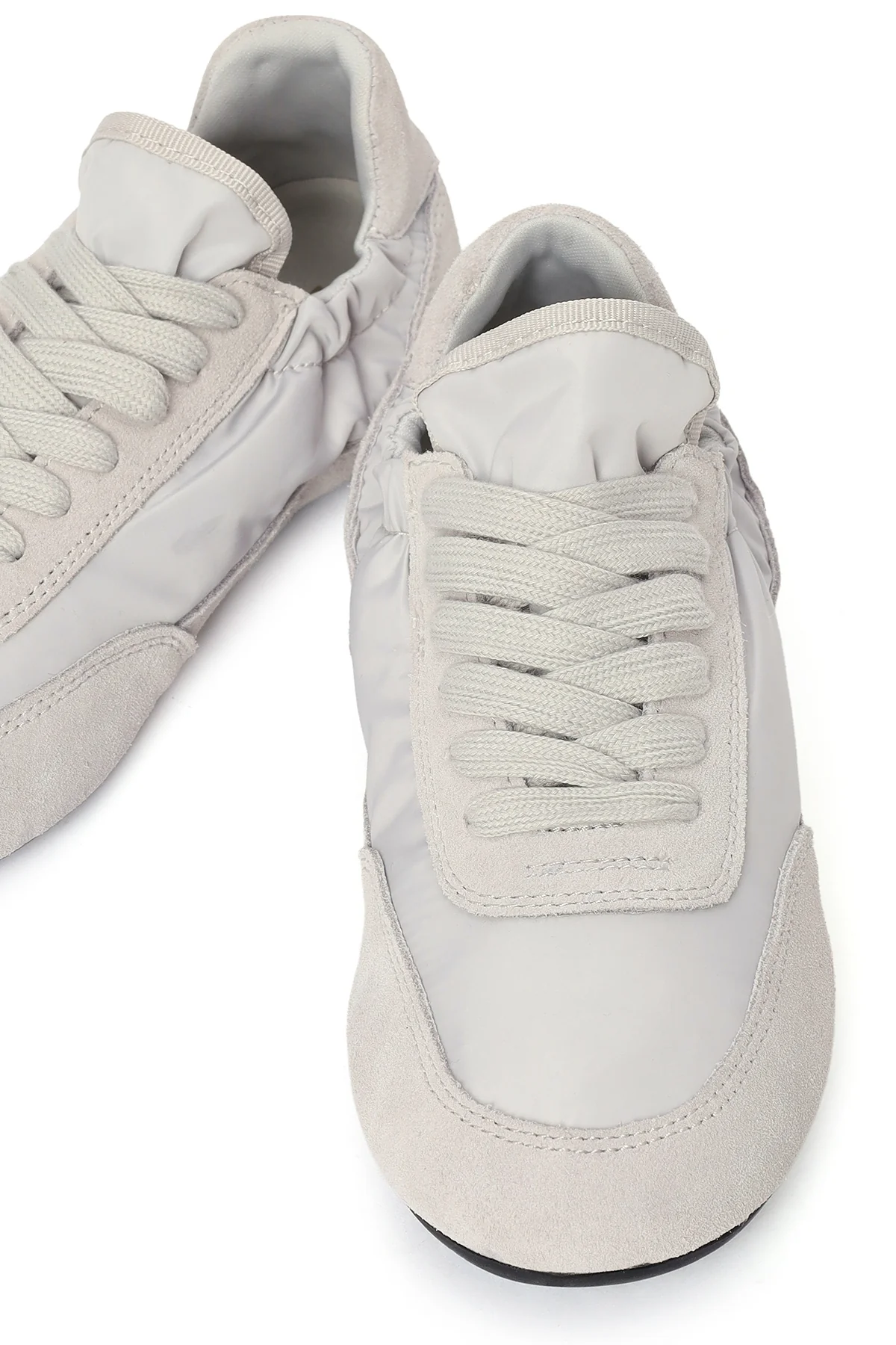 Kadın Gri Bağcıklı Deri Sneaker - Image 10