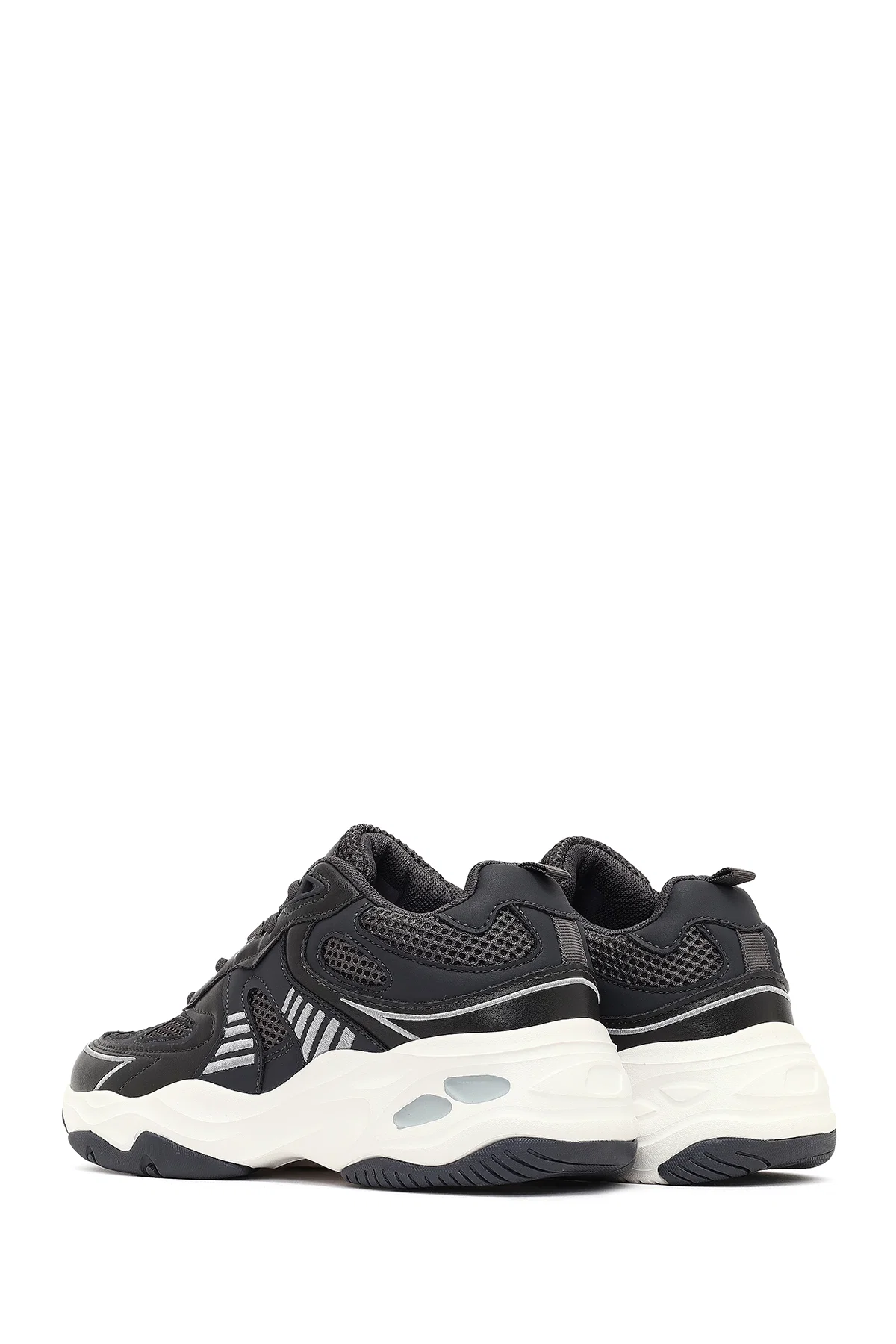 Kadın Gri Bağcıklı Kalın Tabanlı Sneaker - Image 5