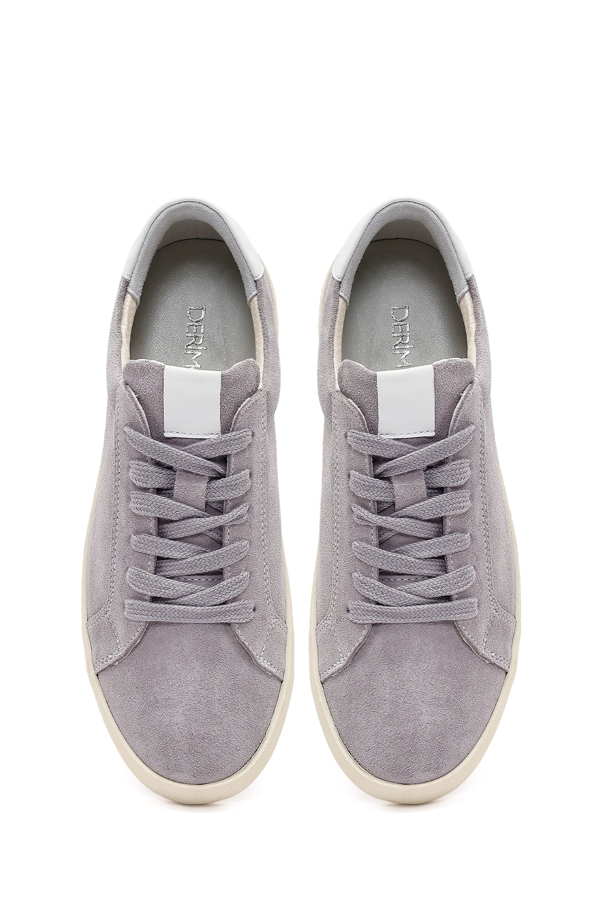 Kadın Gri Bağcıklı Süet Deri Sneaker - Image 4