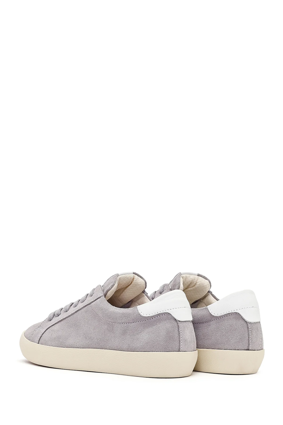 Kadın Gri Bağcıklı Süet Deri Sneaker - Image 6