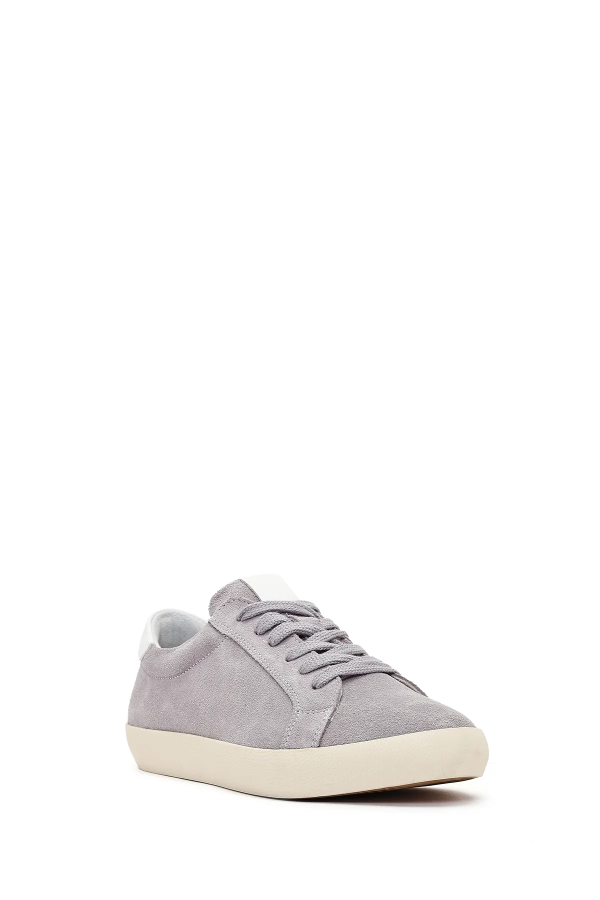 Kadın Gri Bağcıklı Süet Deri Sneaker - Image 7