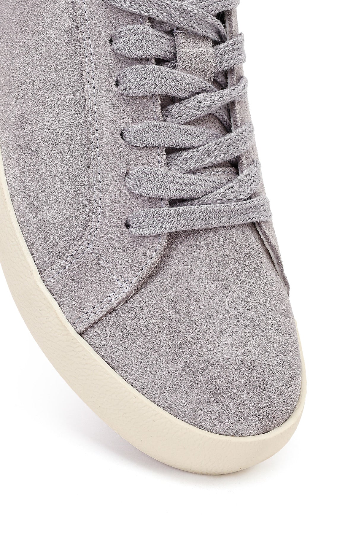 Kadın Gri Bağcıklı Süet Deri Sneaker - Image 9
