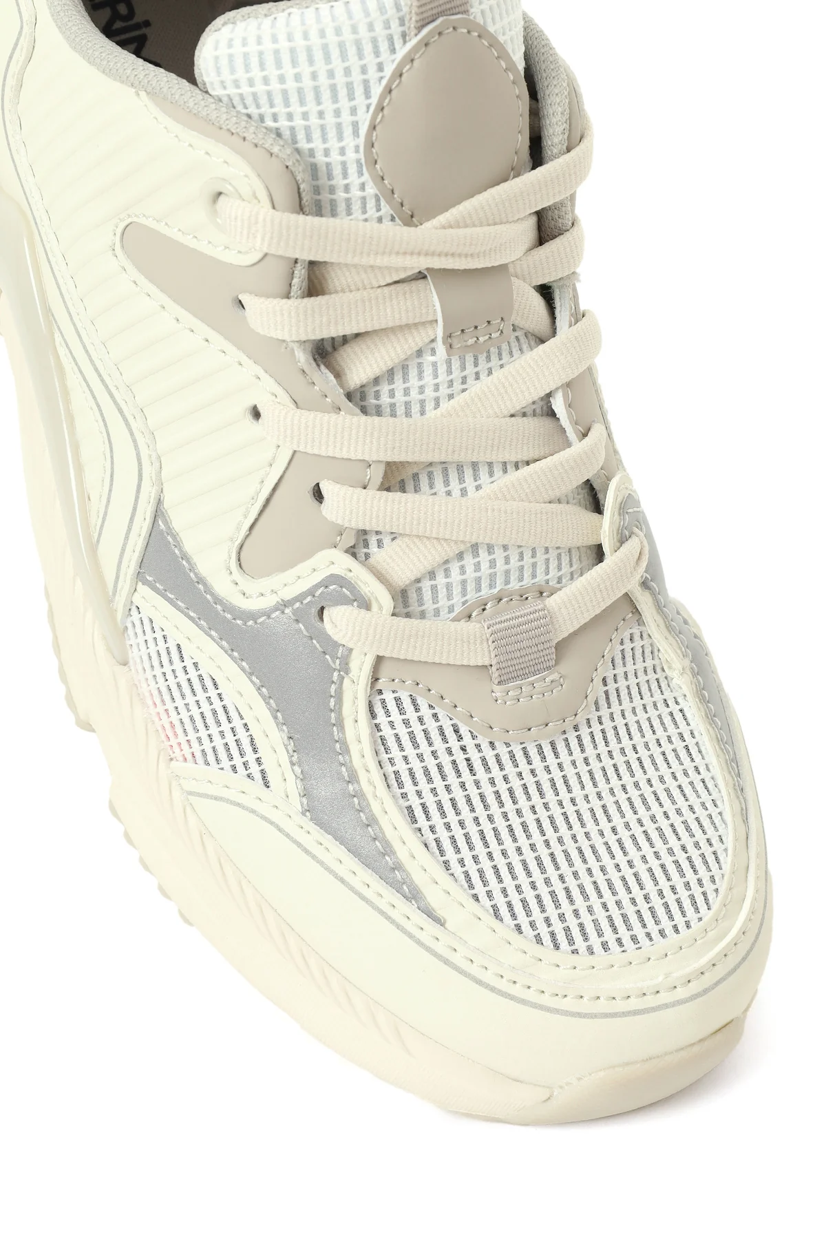 Kadın Gri Kalın Tabanlı Bağcıklı Sneaker - Image 9