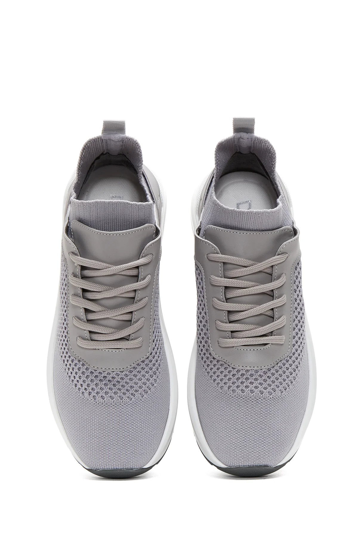 Kadın Gri Kalın Tabanlı Kumaş Sneaker - Image 6