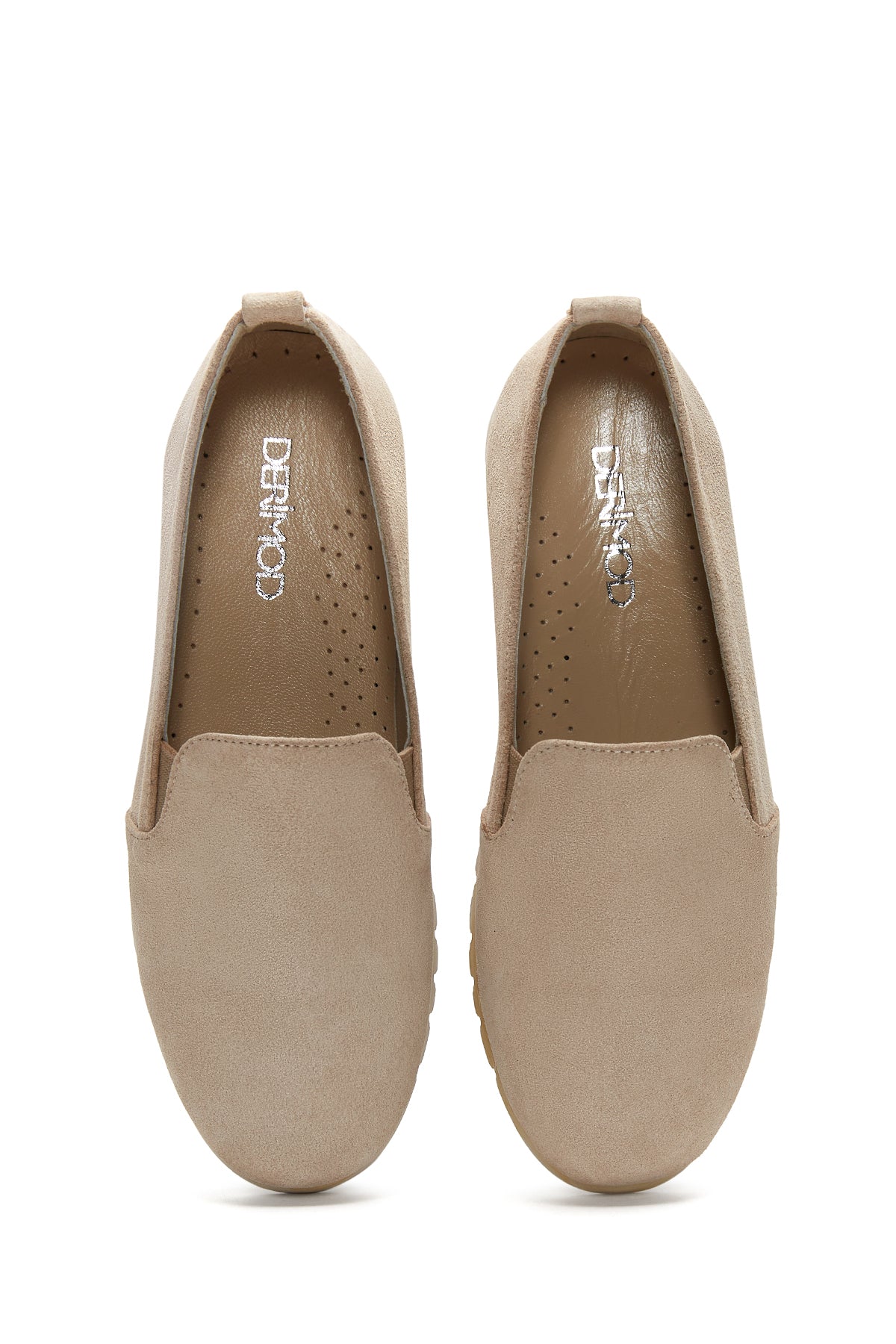 Kadın Gri Süet Deri Comfort Loafer - Image 6