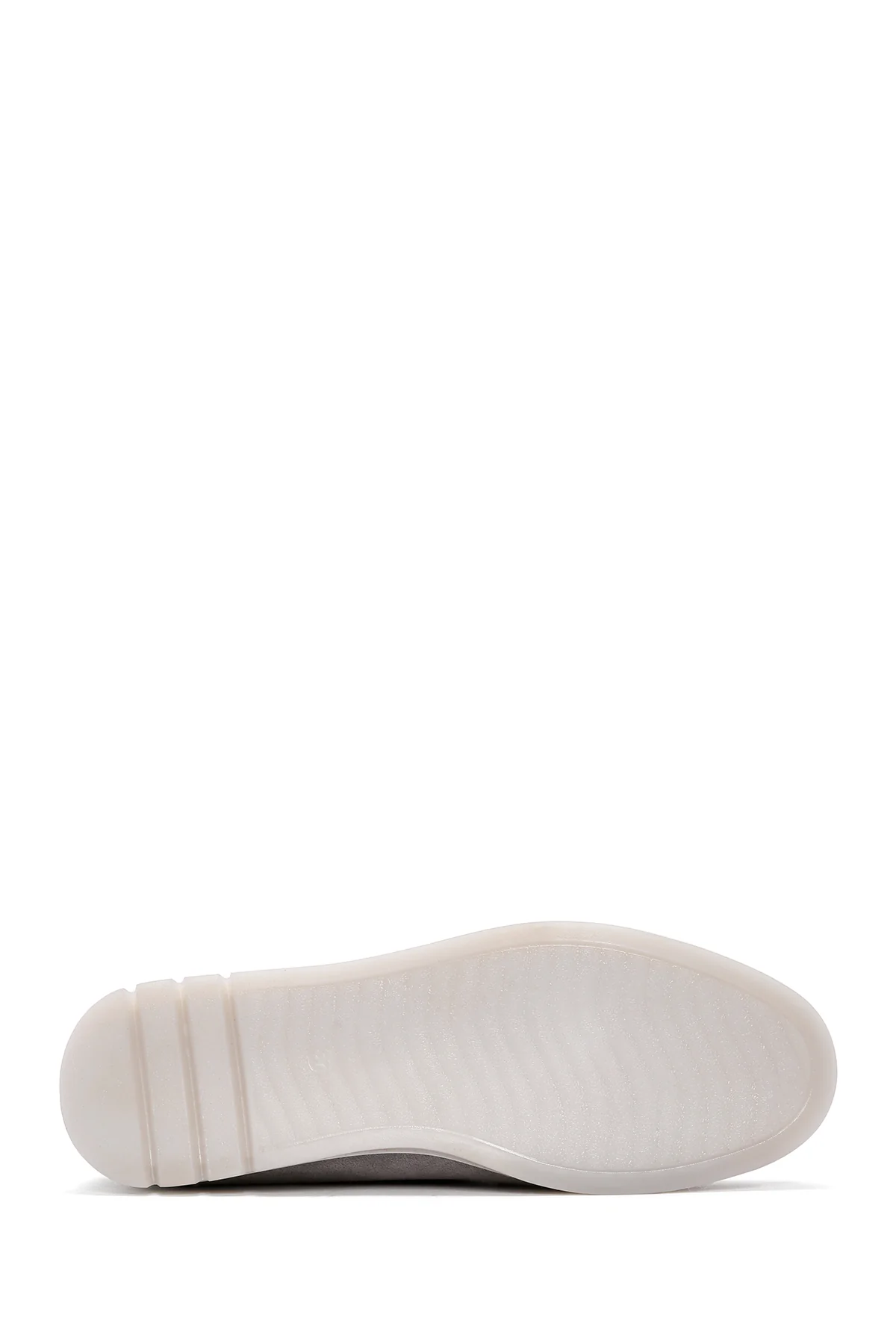 Kadın Gri Süet Deri Comfort Loafer - Image 4