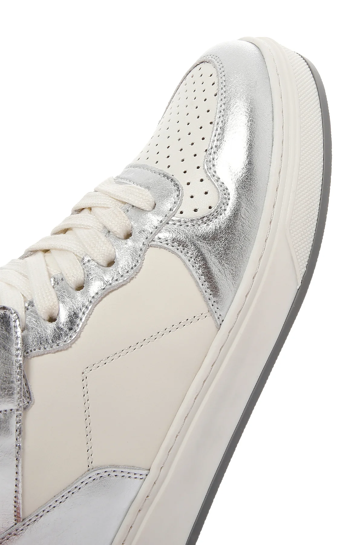 Kadın Gümüş Deri Bilekli Sneaker - Image 9
