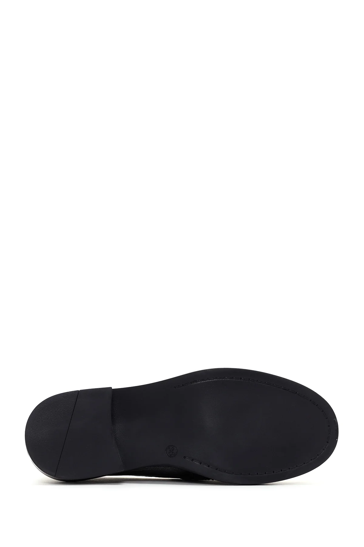 Kadın Gümüş Deri Püsküllü Maskülen Loafer - Image 4