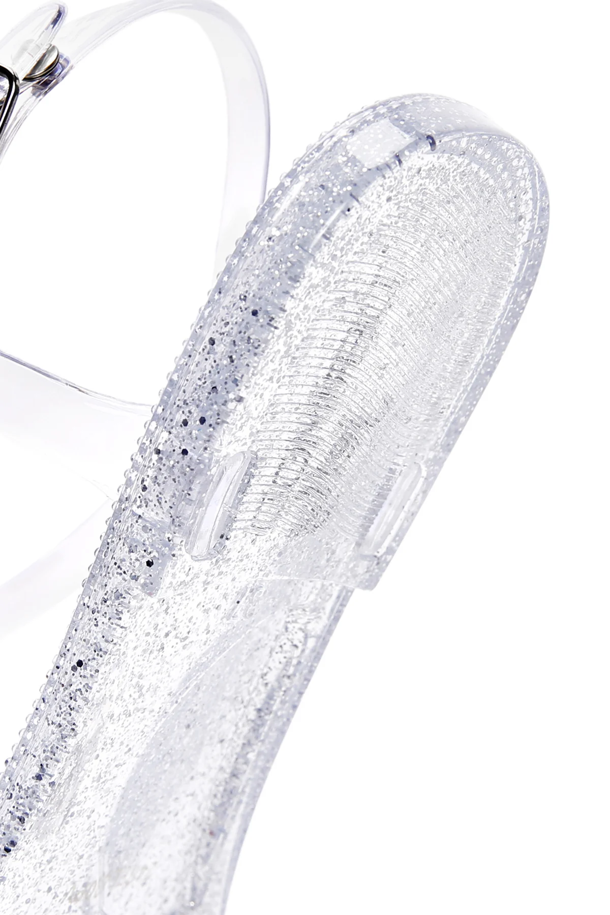 Kadın Gümüş Jelly Taşlı Parmak Arası Sandalet - Image 8