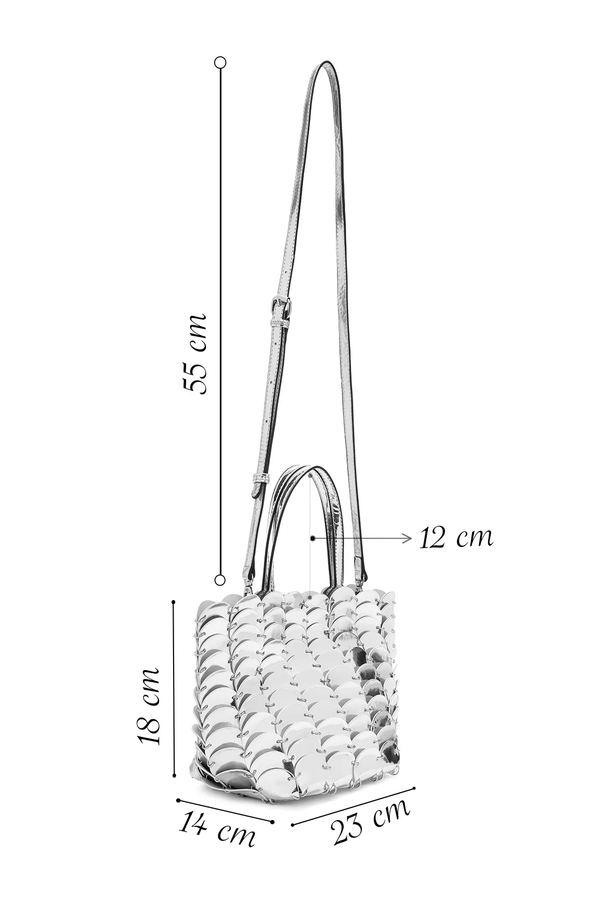 Kadın Gümüş Mini Kol Çantası - Image 2