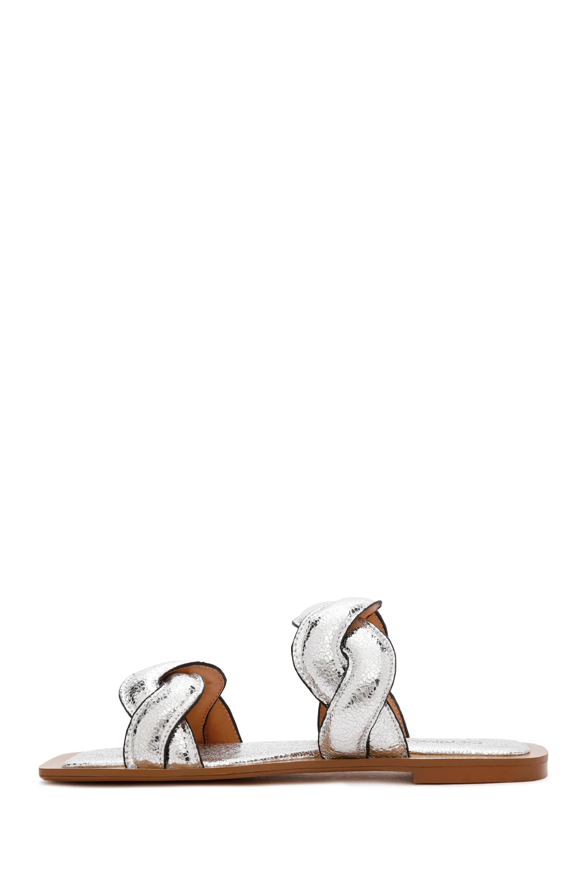 Kadın Gümüş Örgü Desenli Terlik - Image 3