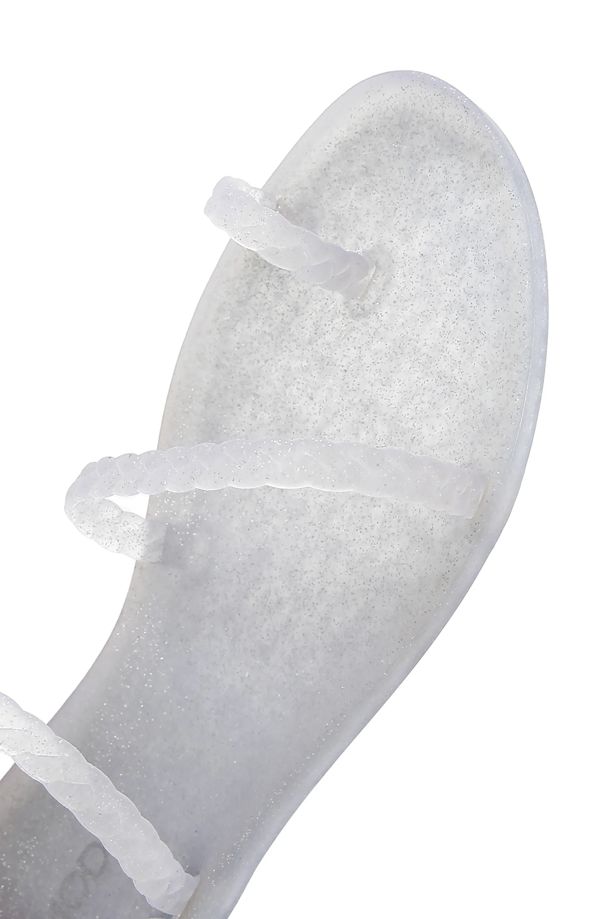Kadın Gümüş Şeffaf Jelly Düz Sandalet - Image 9