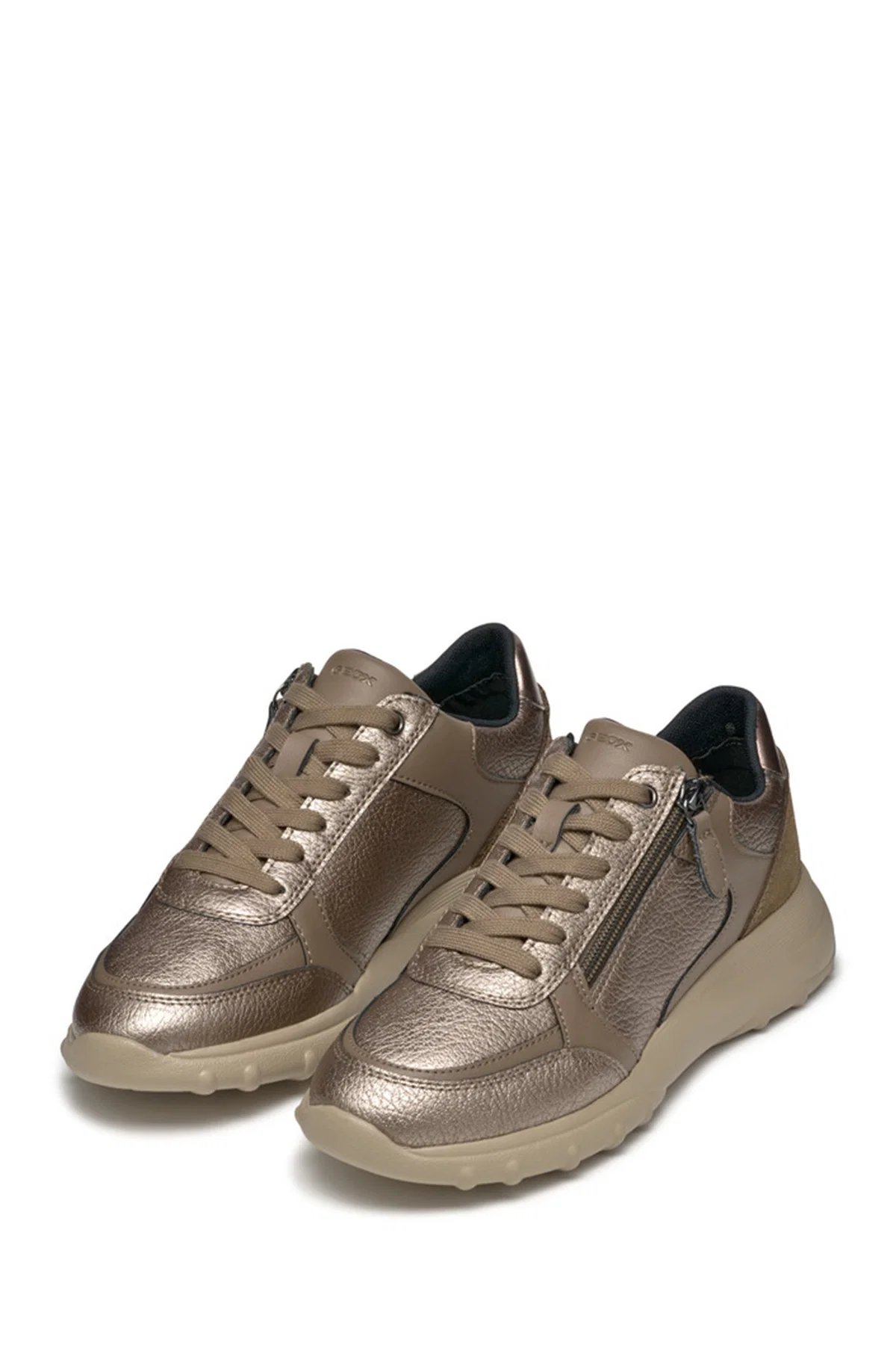 Kadın Kadın Vizon Spherica Bağcıklı Kalın Tabanlı Deri Sneaker - Image 3