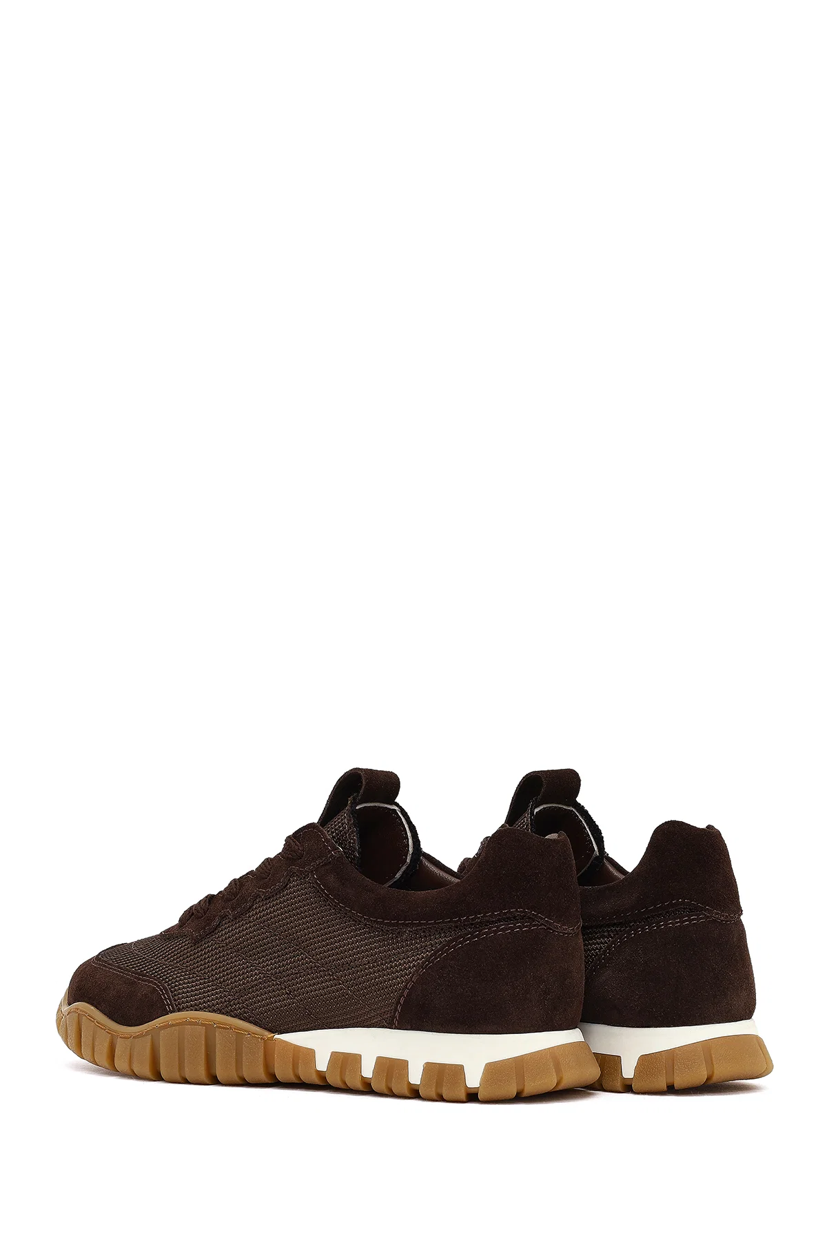 Kadın Kahverengi Bağcıklı Deri Sneaker - Image 5