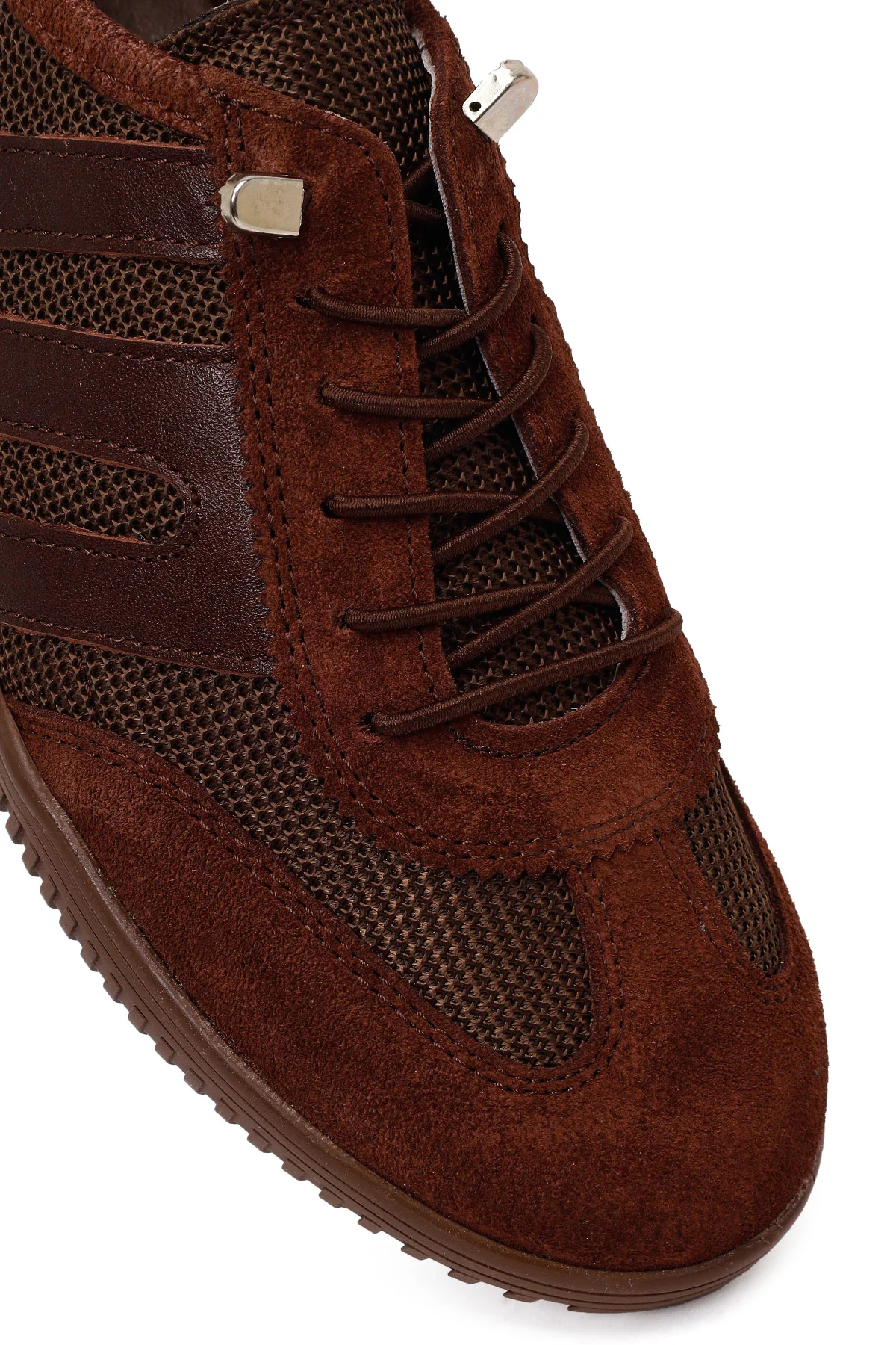 Kadın Kahverengi Bağcıklı Deri Sneaker - Image 10