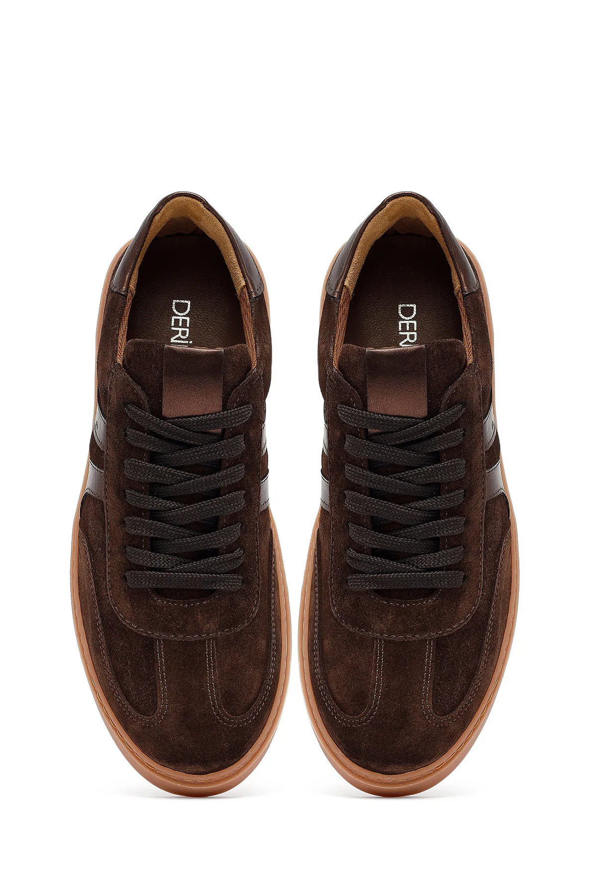Kadın Kahverengi Bağcıklı Süet Deri Sneaker - Image 7