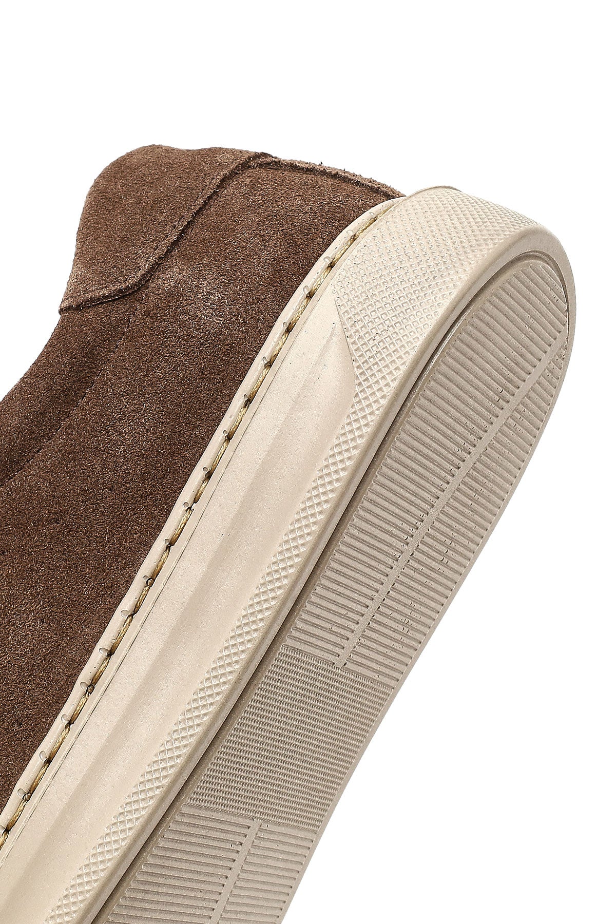 Kadın Kahverengi Bağcıklı Süet Deri Sneaker - Image 8