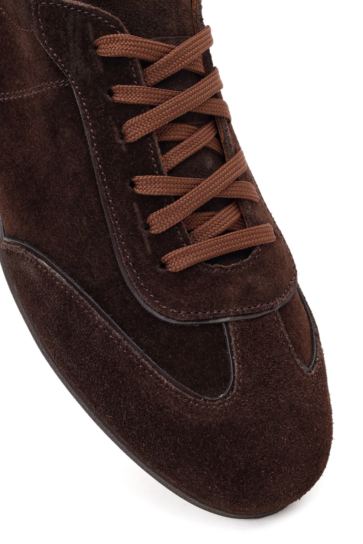Kadın Kahverengi Bağcıklı Süet Deri Sneaker - Image 9