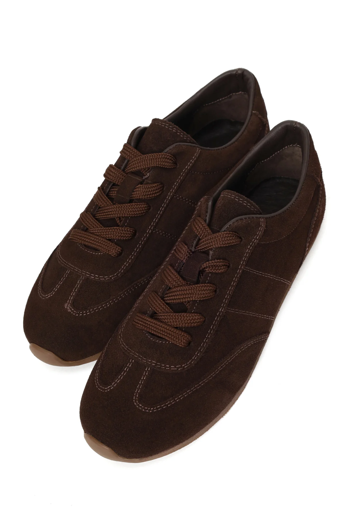 Kadın Kahverengi Bağcıklı Süet Deri Sneaker - Image 11