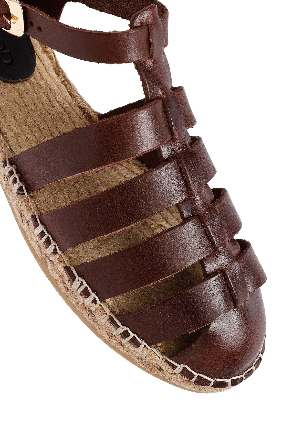 Kadın Kahverengi Deri Espadril - Image 11
