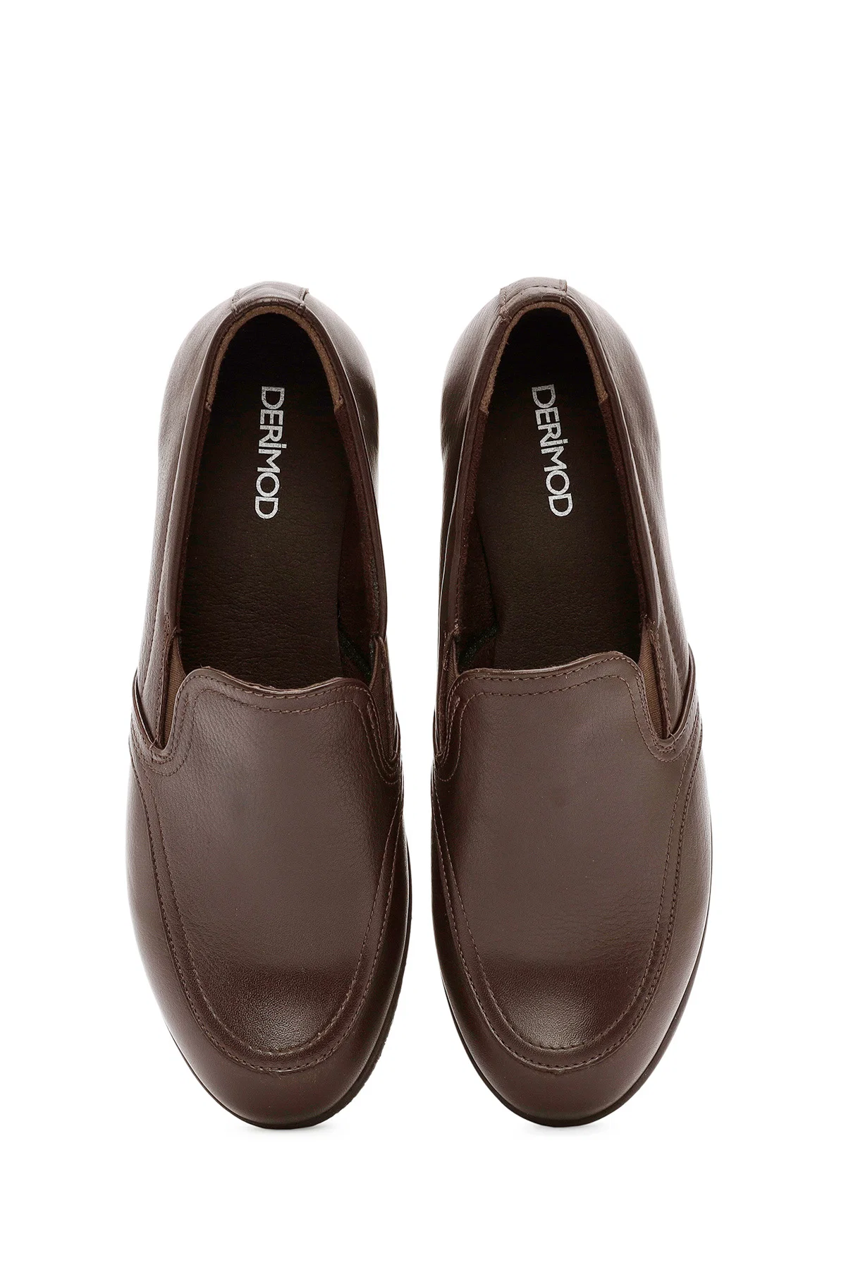 Kadın Kahverengi Dolgu Topuklu Deri Comfort Loafer - Image 7