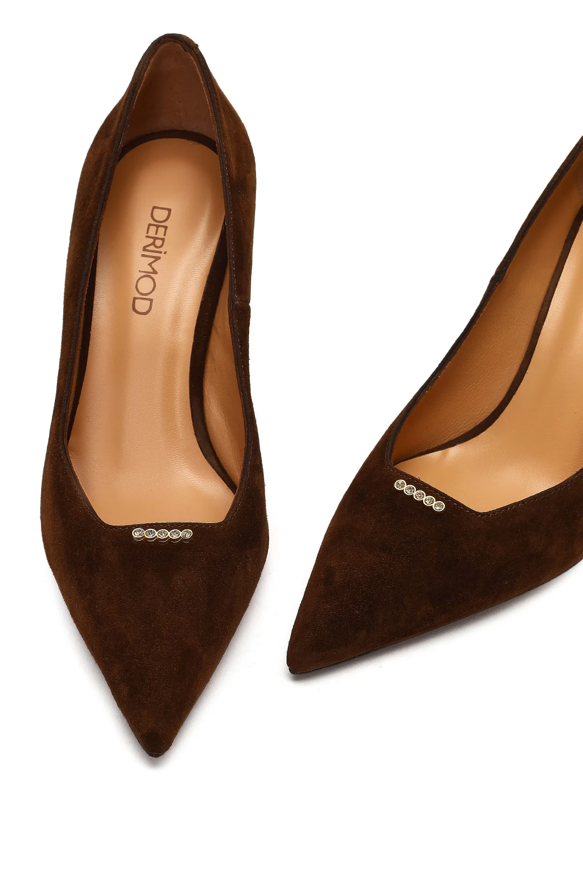 Kadın Kahverengi İnce Topuklu Süet Deri Stiletto - Image 11