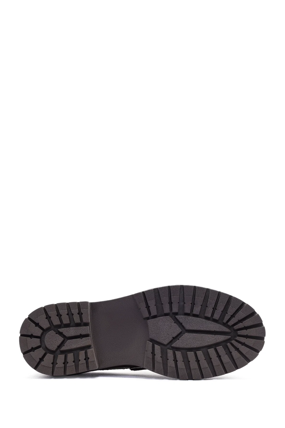 Kadın Kahverengi Kalın Tabanlı Süet Deri Maskülen Loafer - Image 4