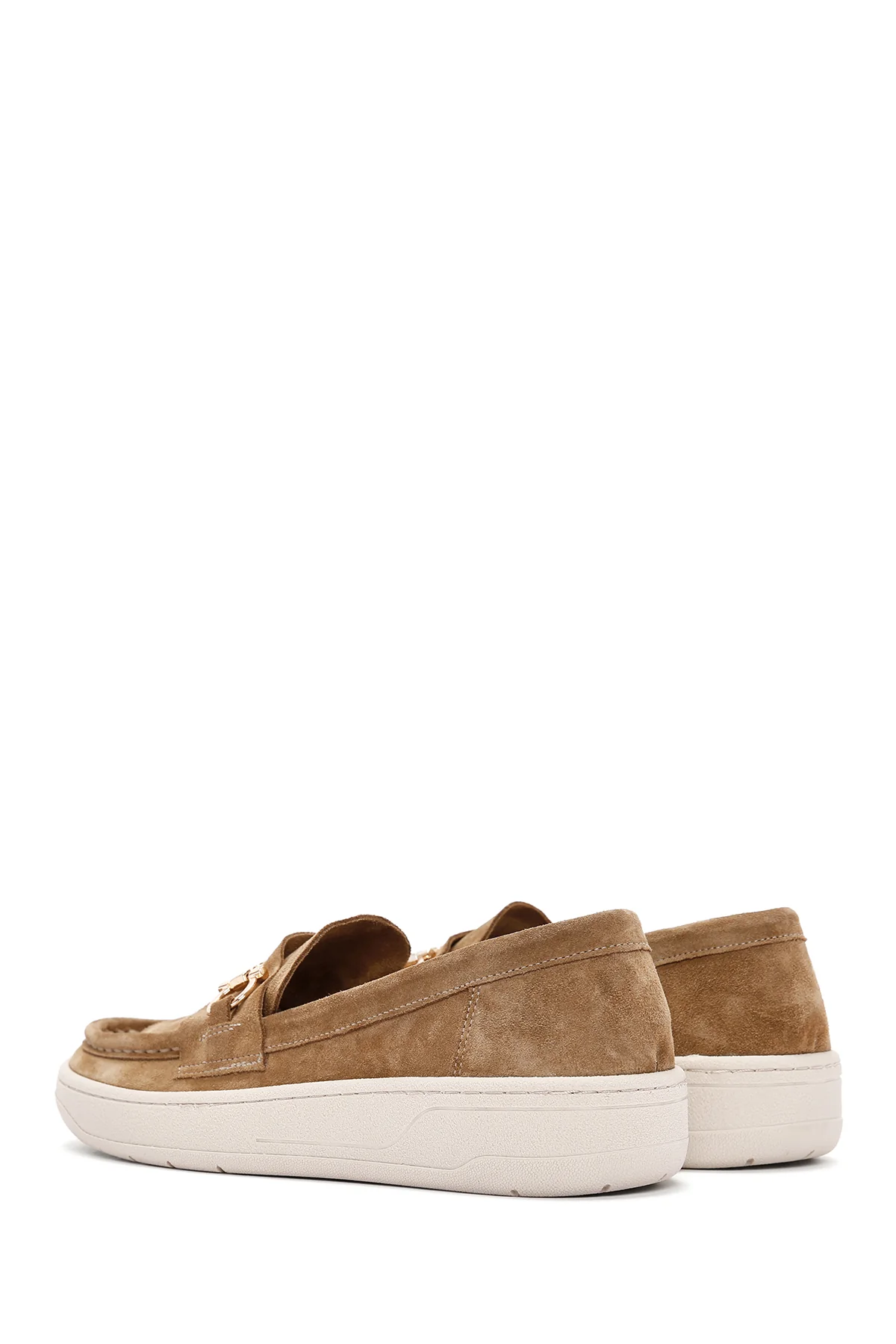 Kadın Kahverengi Süet Deri Casual Loafer - Image 5
