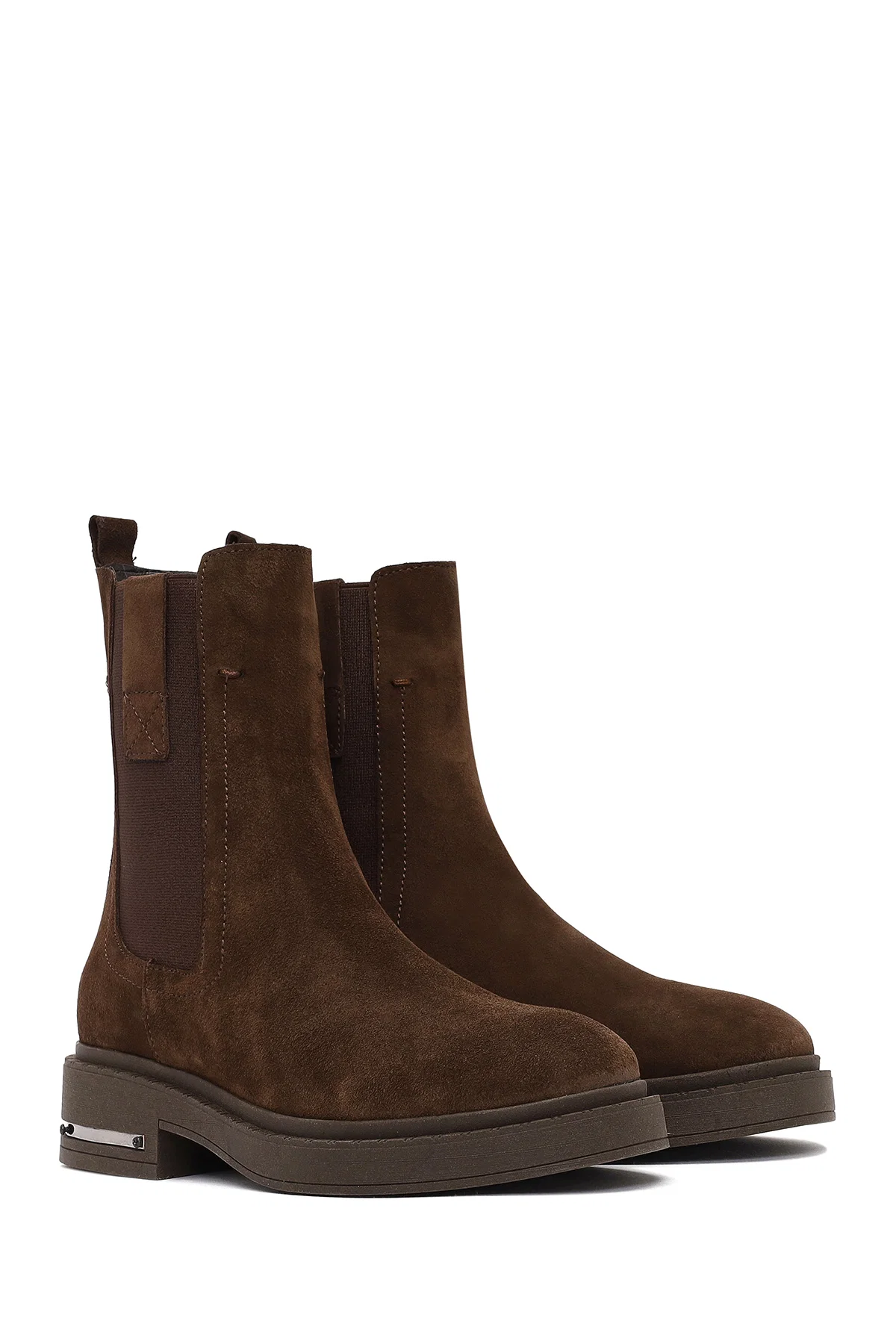 Kadın Kahverengi Süet Deri Chelsea Bot - Image 4