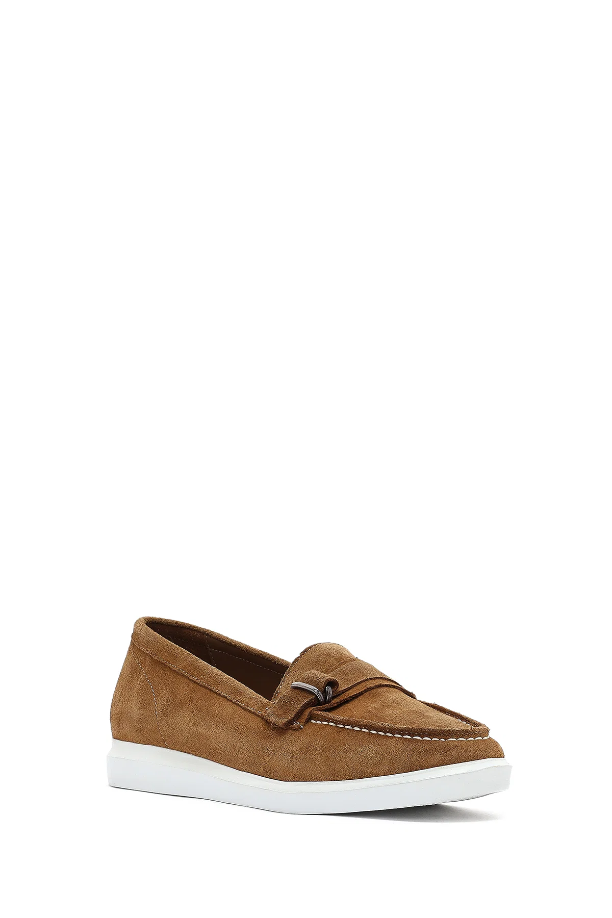 Kadın Kahverengi Süet Deri Loafer - Image 6