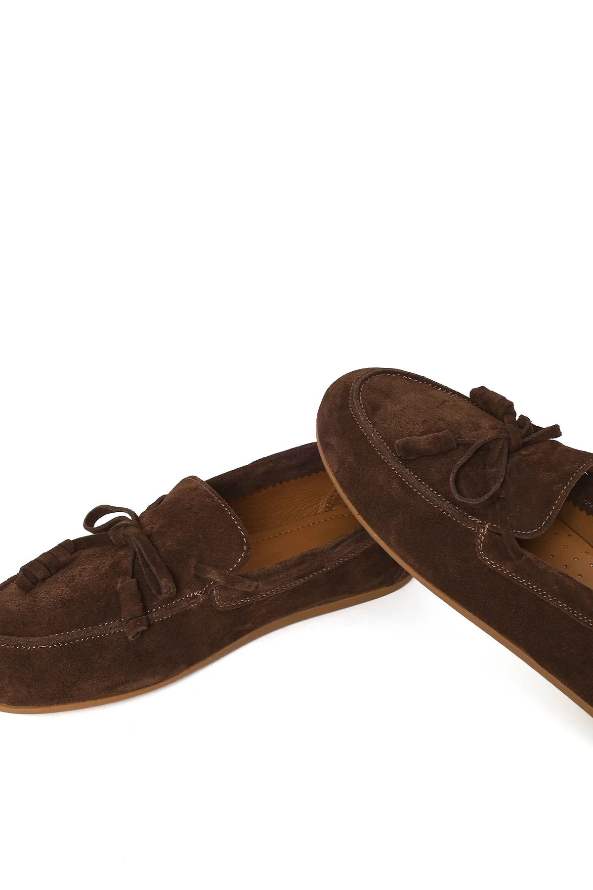 Kadın Kahverengi Süet Deri Loafer - Image 12