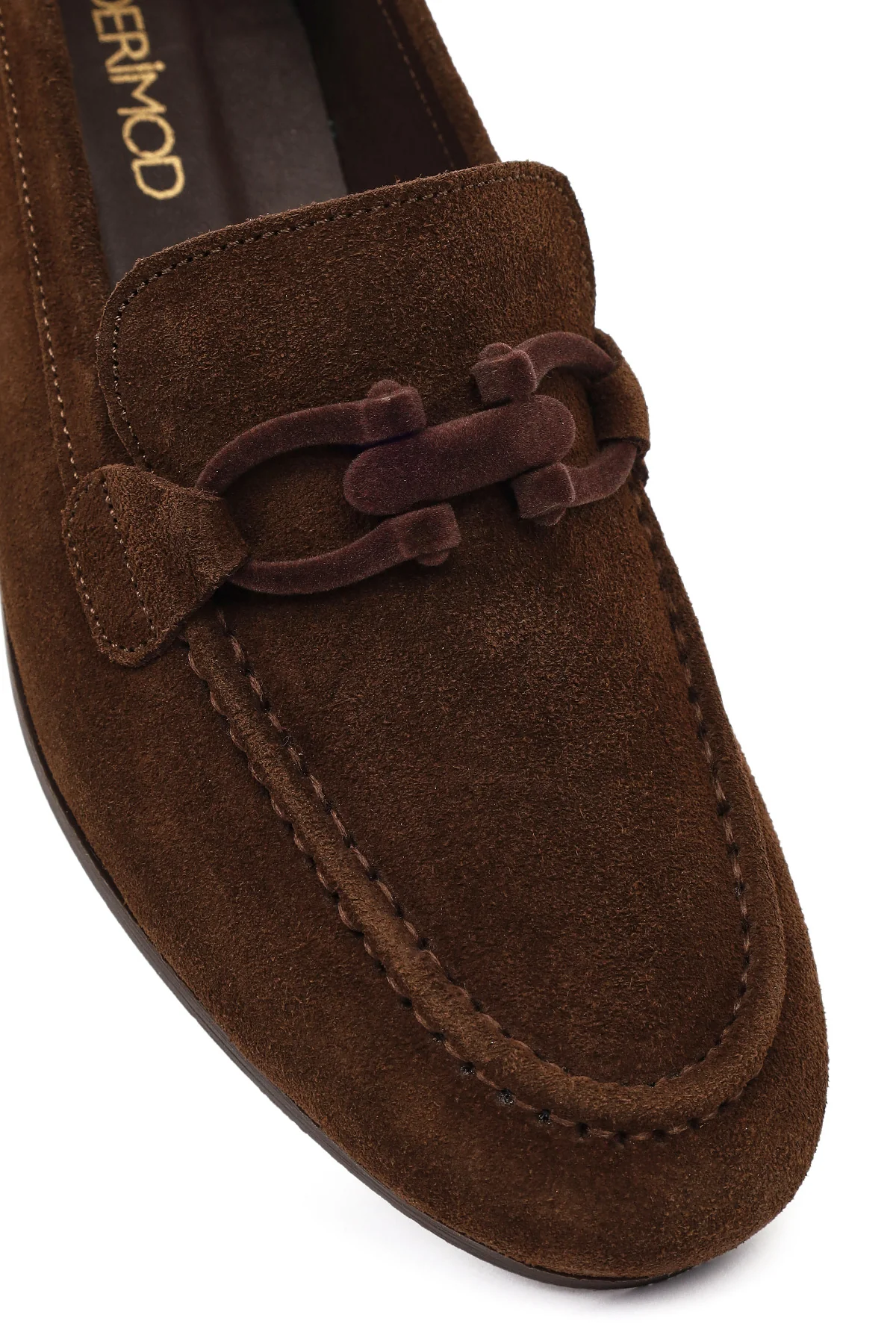Kadın Kahverengi Süet Deri Loafer - Image 11