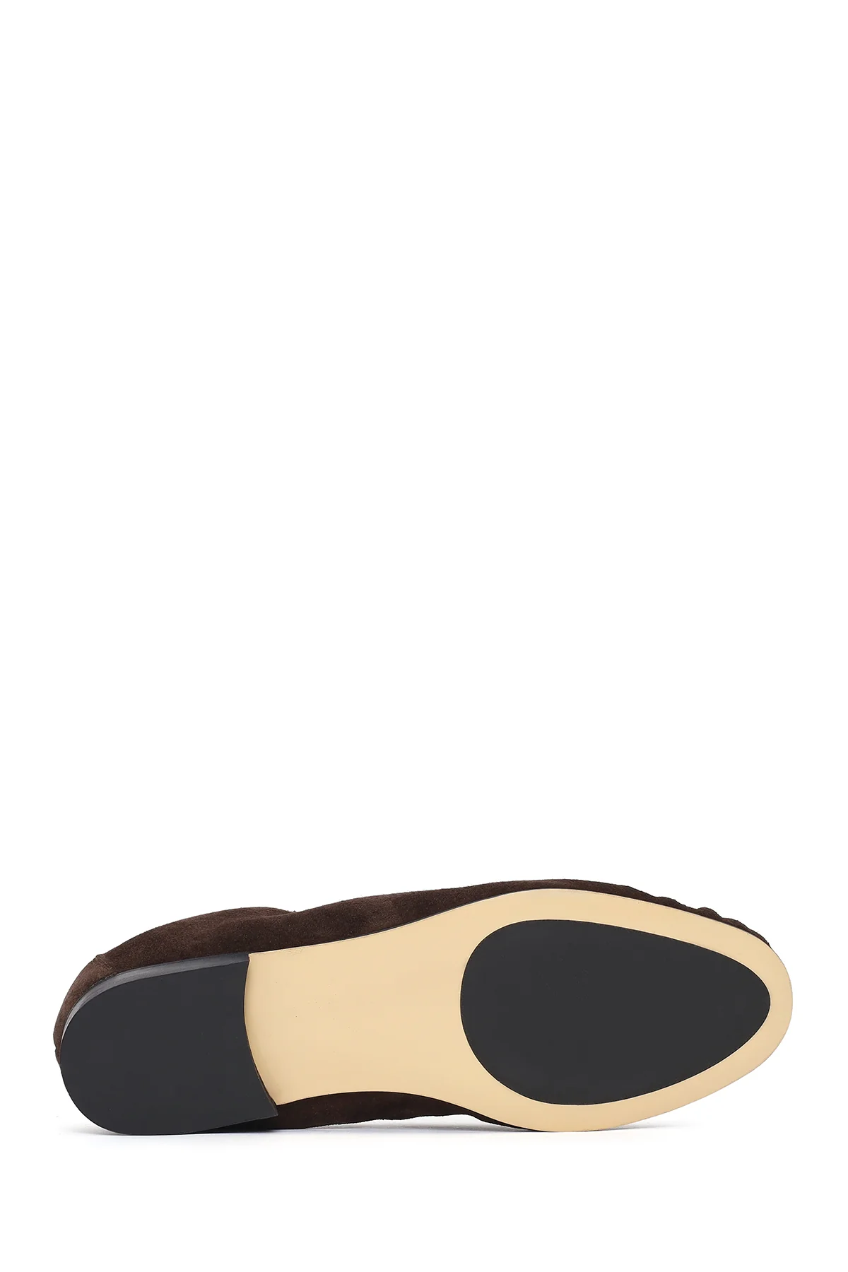 Kadın Kahverengi Süet Deri Maskülen Loafer - Image 5