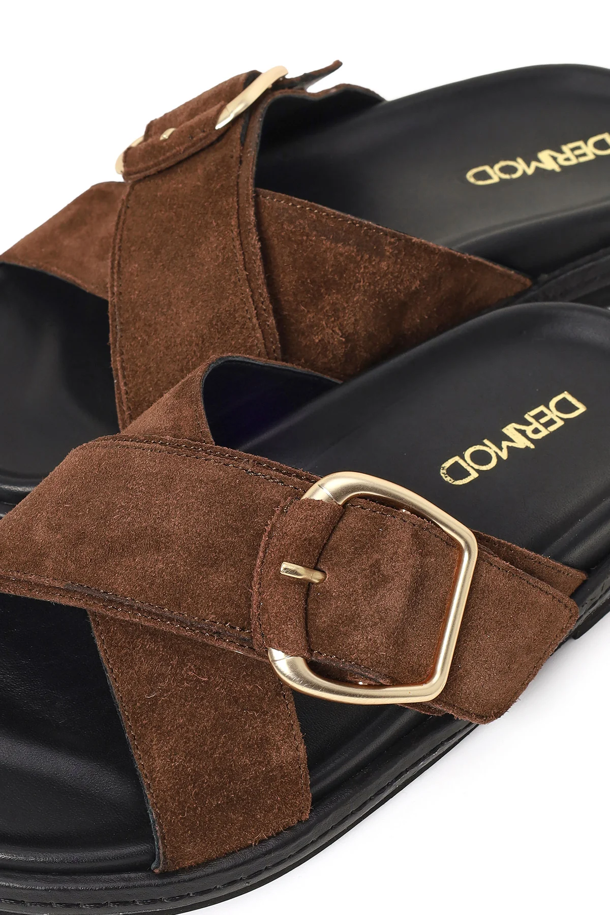 Kadın Kahverengi Süet Deri Terlik - Image 10