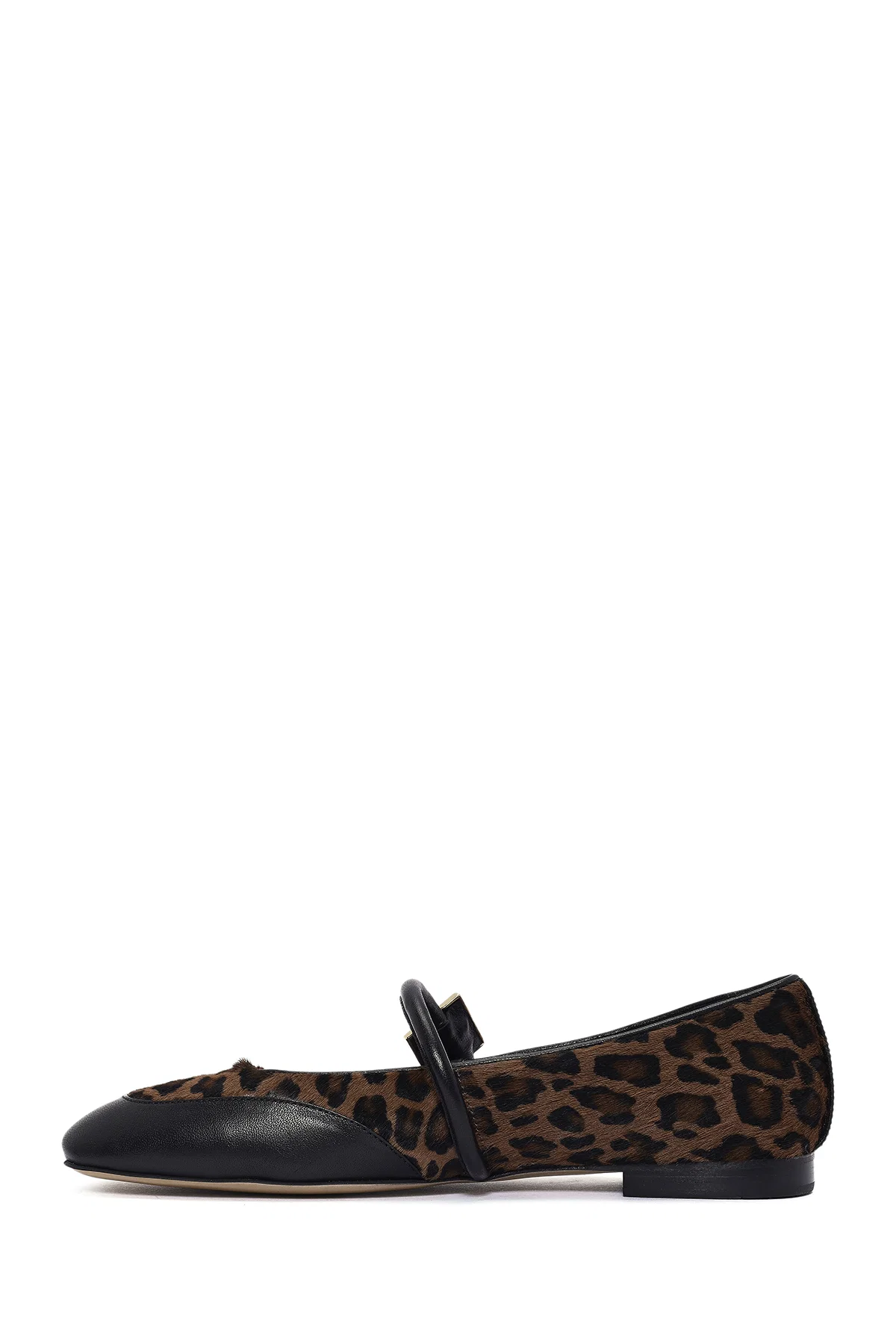 Kadın Kahverengi Toka Detaylı Leopar Desenli Deri Babet - Image 2