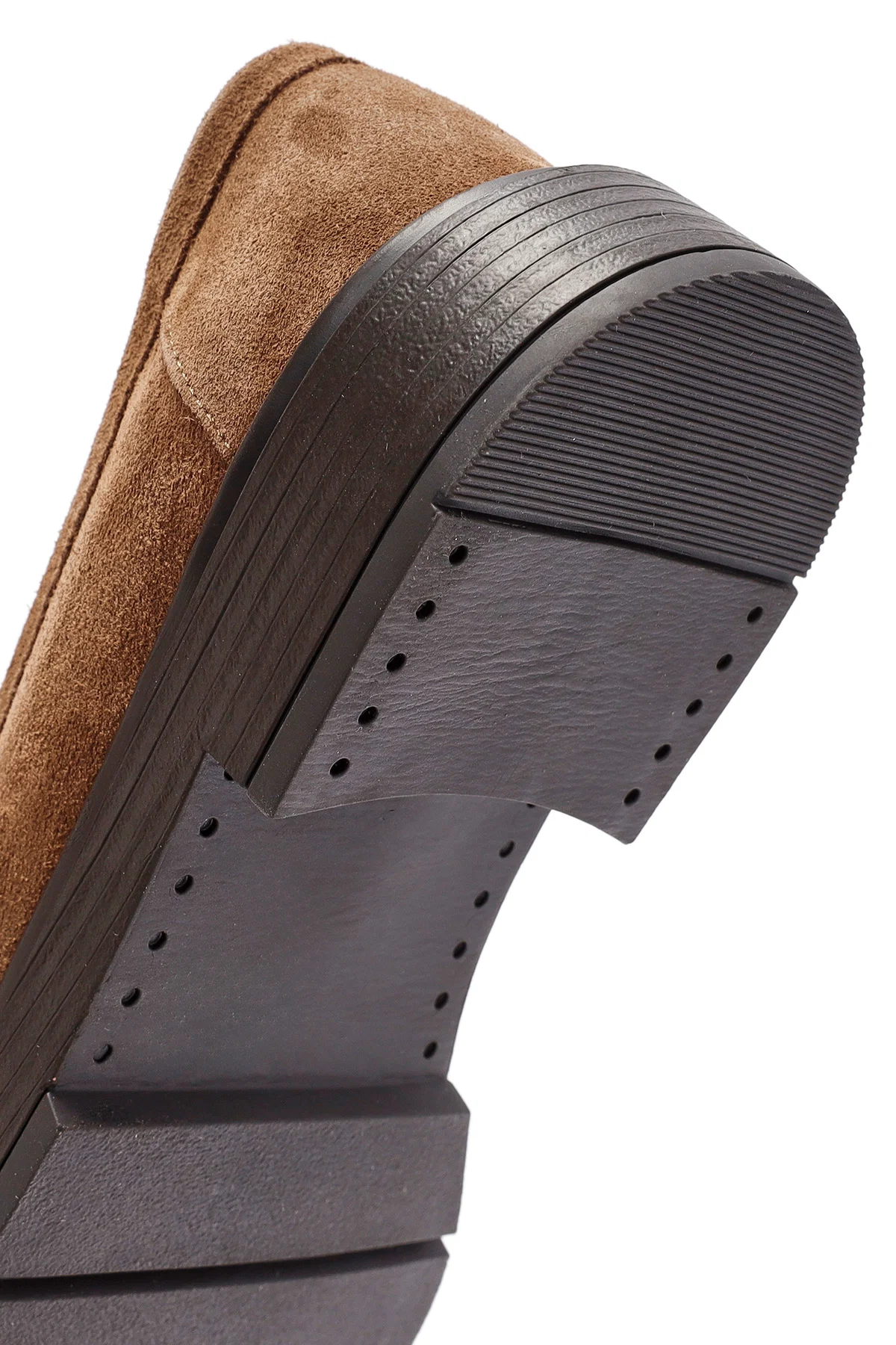 Kadın Kahverengi Toka Detaylı Süet Deri Maskülen Loafer - Image 8