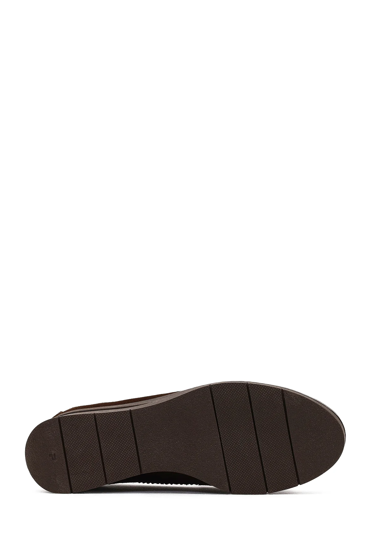 Kadın Kahverengi Tokalı Dolgu Topuklu Süet Deri Comfort Loafer - Image 4