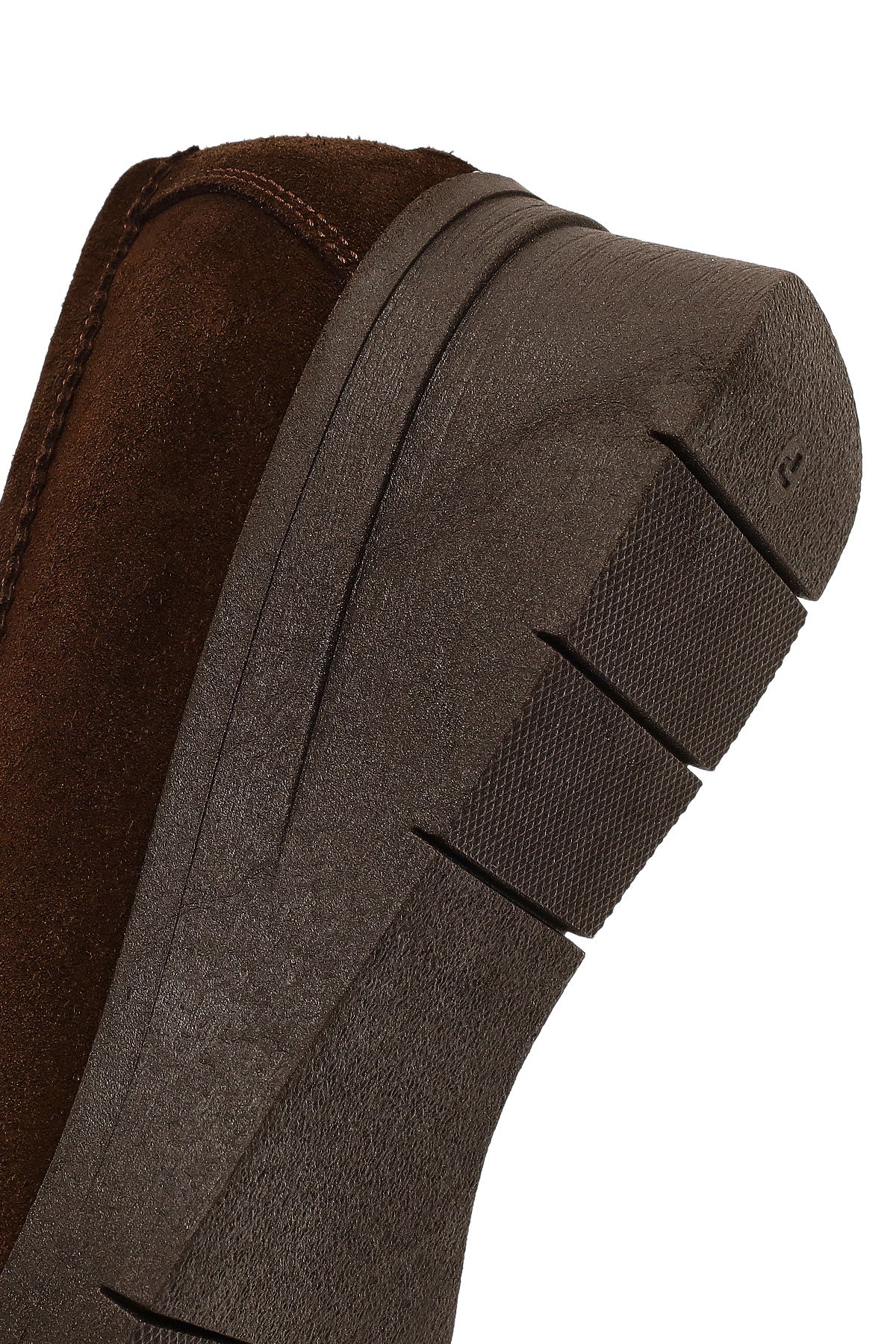 Kadın Kahverengi Tokalı Dolgu Topuklu Süet Deri Comfort Loafer - Image 8