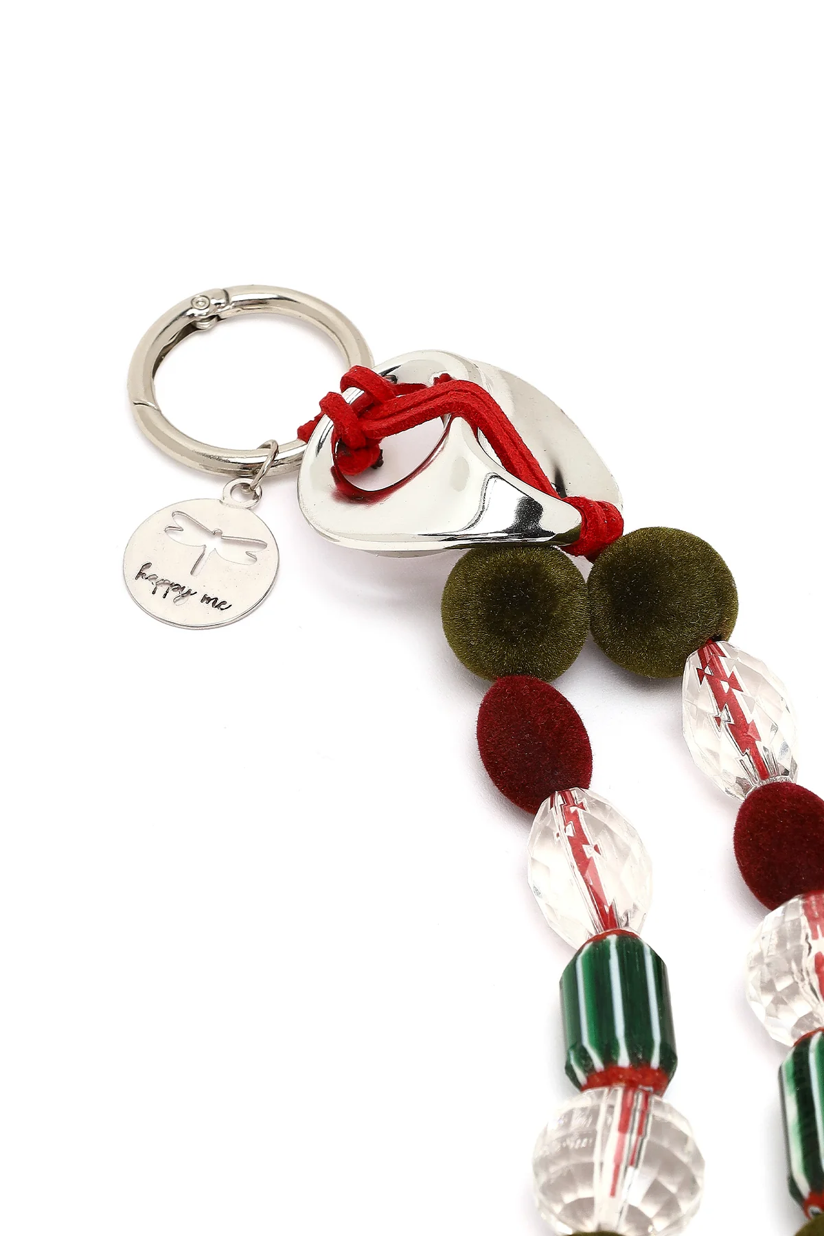Kadın Kırmızı Boncuklu Metal Charm - Image 4