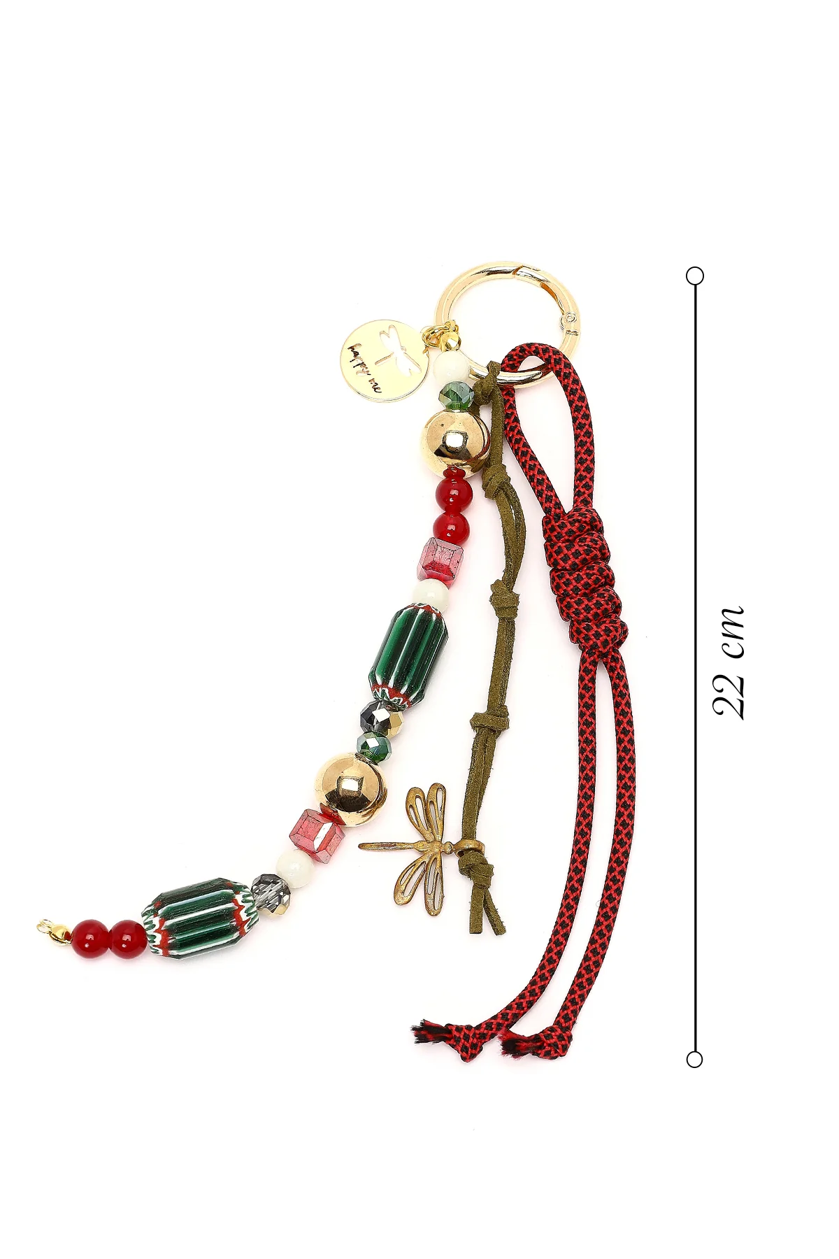 Kadın Kırmızı Boncuklu Metal Charm - Image 2