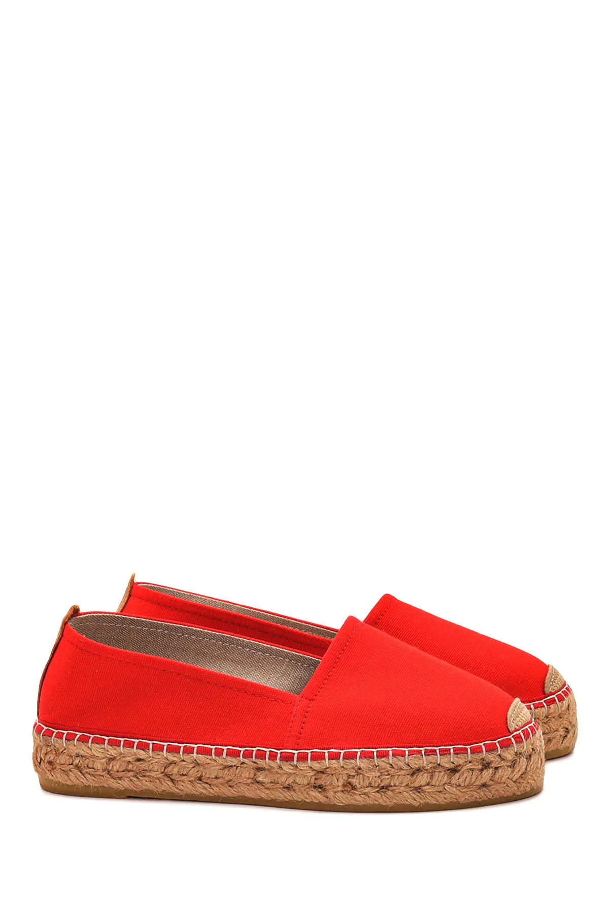 Kadın Kırmızı Hasır Taban Espadril - Image 3